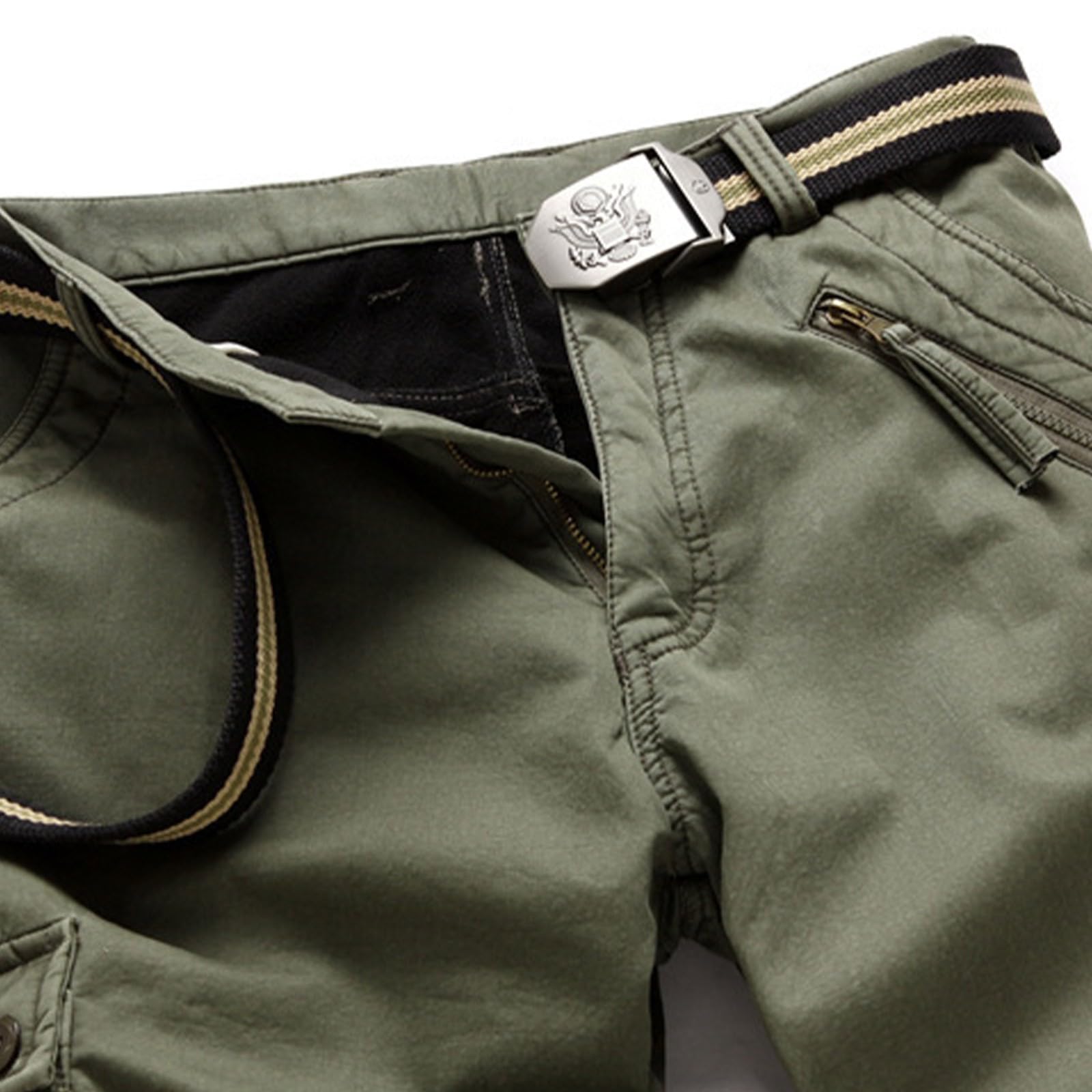 Generisch Pantaloni cargo da uomo, invernali, caldi, in pile, muti-tasche, per escursioni, arrampicata, pantaloni spessi, termici, casual, per uomini, outdoor, vestibilità normale, comodi