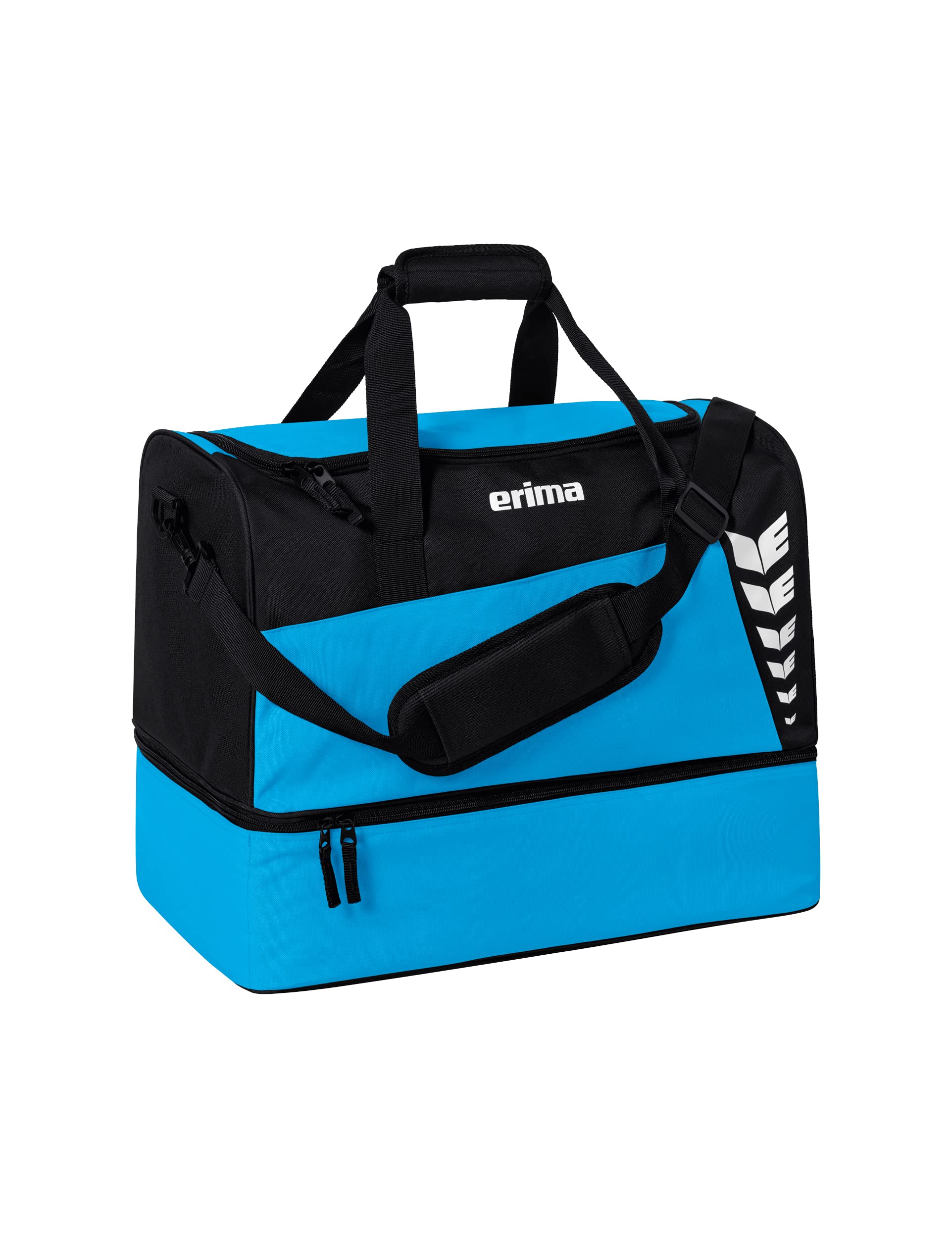 Erima Six Wings Sports Bag with Bottom Compartment, Curacao/Black, M