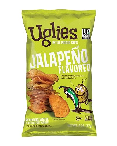UGLIES Papas fritas cocidas en hervidor, aperitivos sin gluten, papas fritas Kosher, aperitivos sin OMG para niños u oficina, aperitivos para el