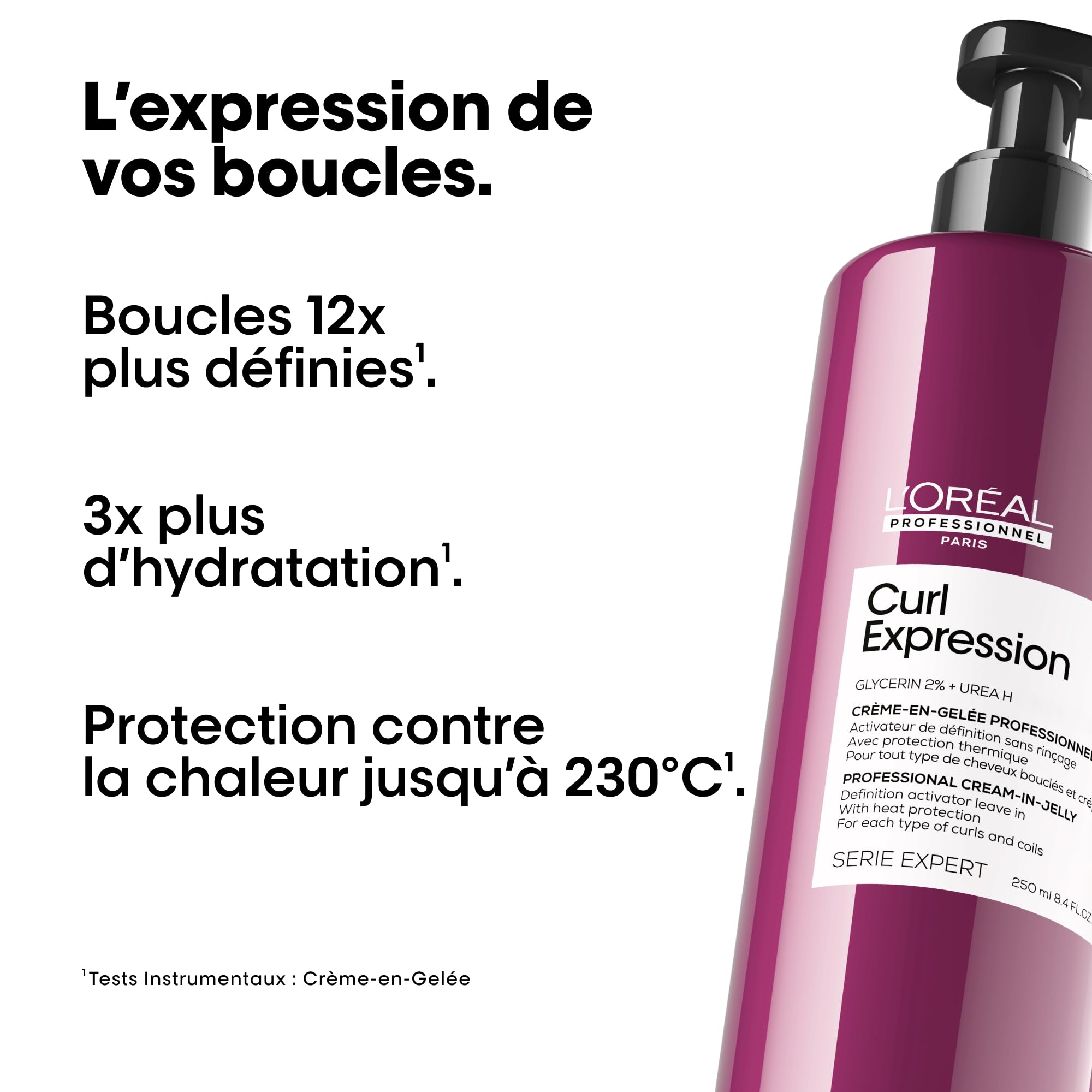 L'OREAL PROFESSIONNEL - Curl Expression - Cheveux Bouclés & Frisés - Nettoie & Purifie - Hydratation & Légèreté - Glycérine Végétale & Urée - Sans Sulfate