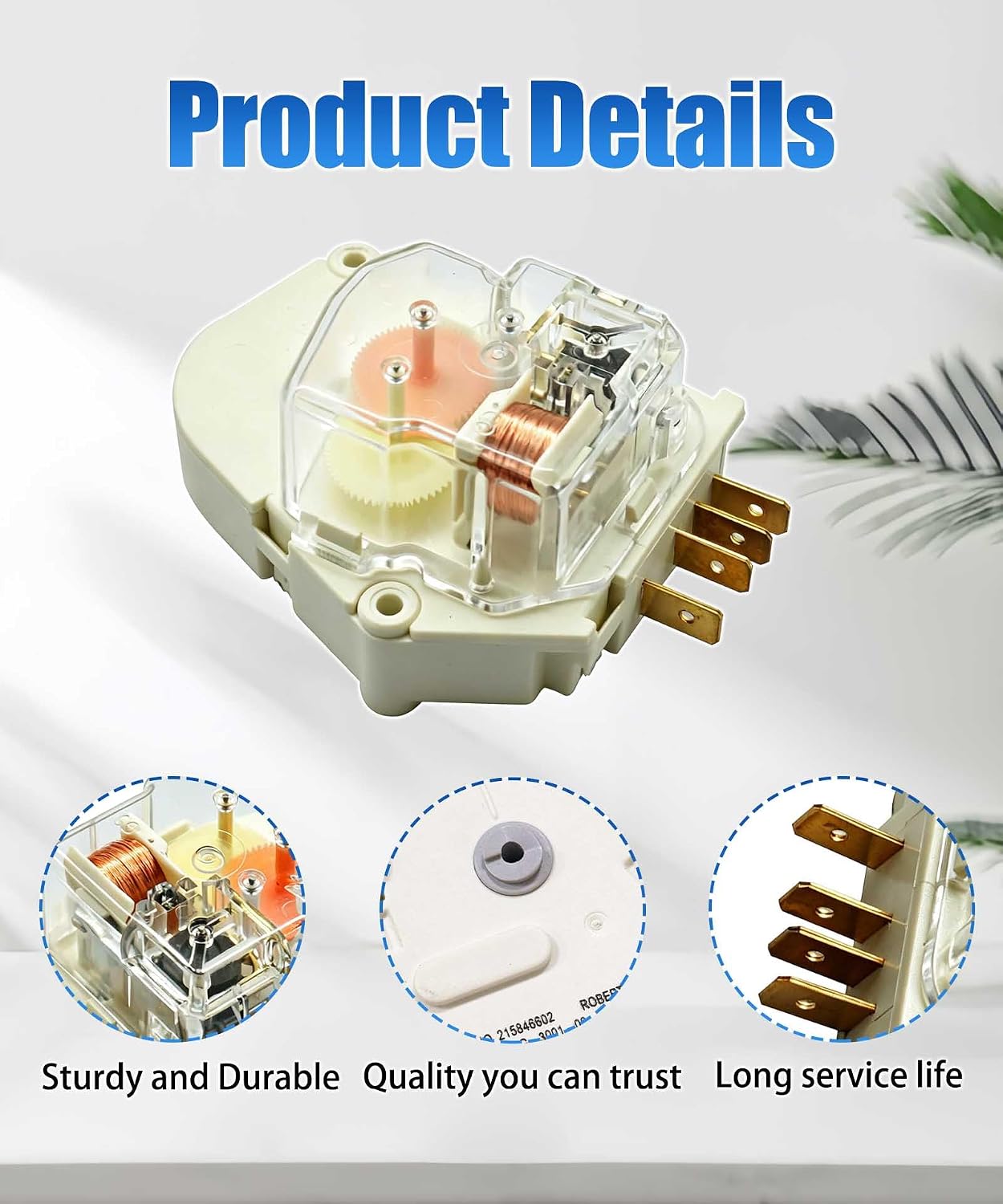 215846602 Refrigerator Defrost Timer & 5303918202 Refrigerator Defrost Thermostat Kit Fit for Frigidaire & Kenmore Refrigerators - Replaces 215846606 240371001 241621501 AP2111929 PS423801 241619705