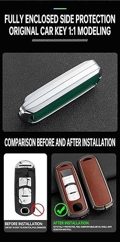 Miniatura 6 de ontto Funda para llavero de 234 botones para Mazda 2 3 5 6 8 CX3 CX4, Verde