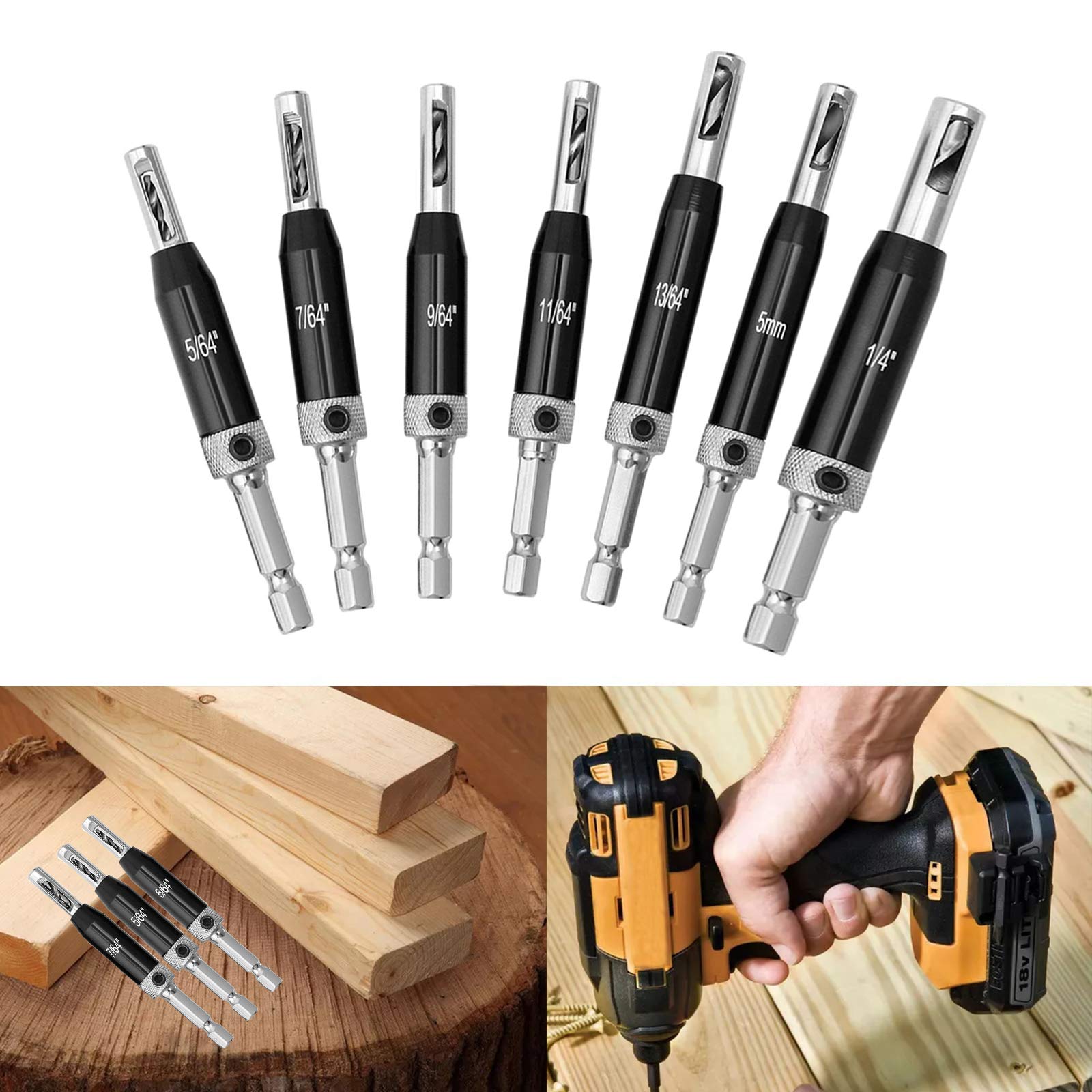 Hinge Tapper Snapklik.com : 22Pcs Self Centering Hinge Drill Bit Set,Self Centering ...