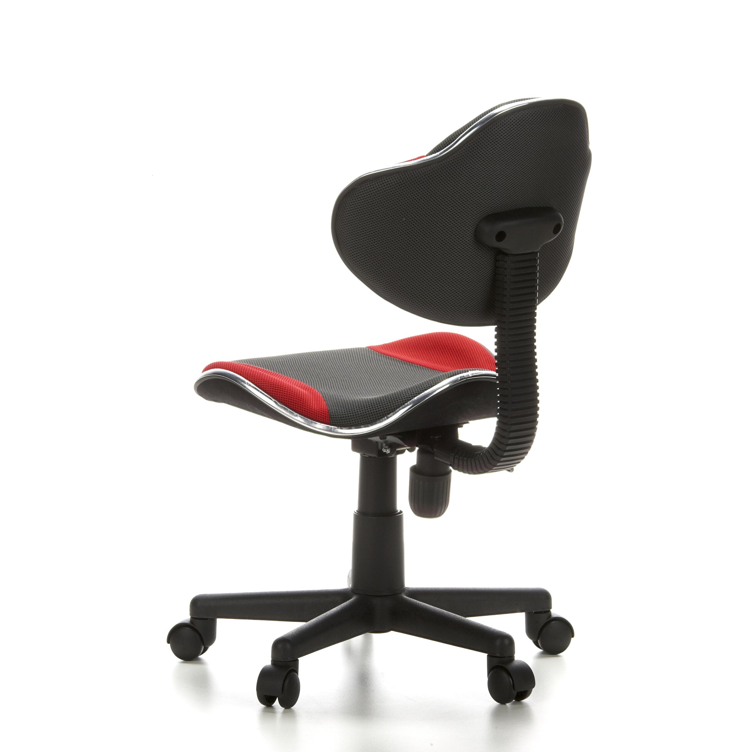 hjh OFFICE 633002 Silla Escritorio para niños KIDDY GTI-2 Tejido Gris/Rojo, ergonómico Silla Juvenil, Altura Ajustable