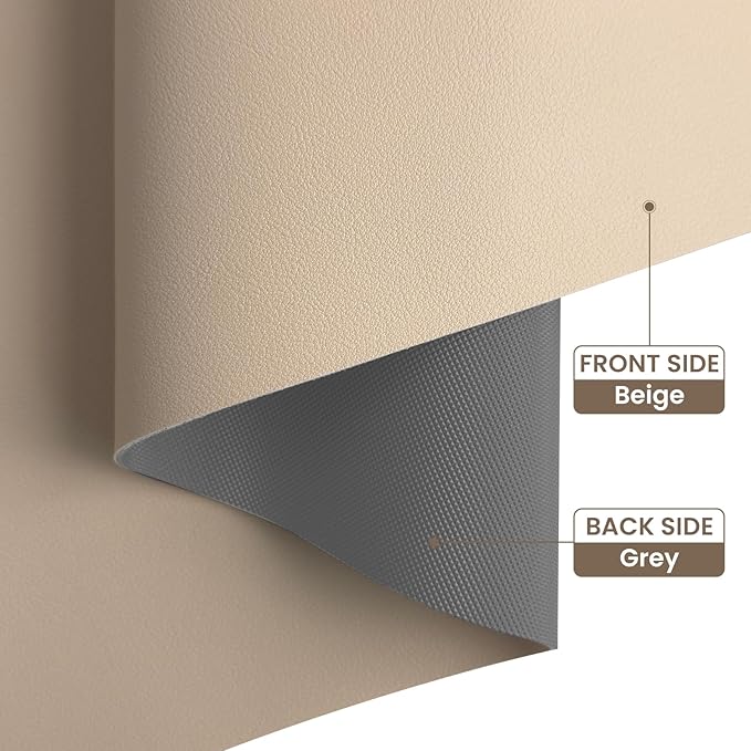 Alfombrilla de escritorio de cuero beige, impermeable, 59.94x34.80 cm miniatura 5
