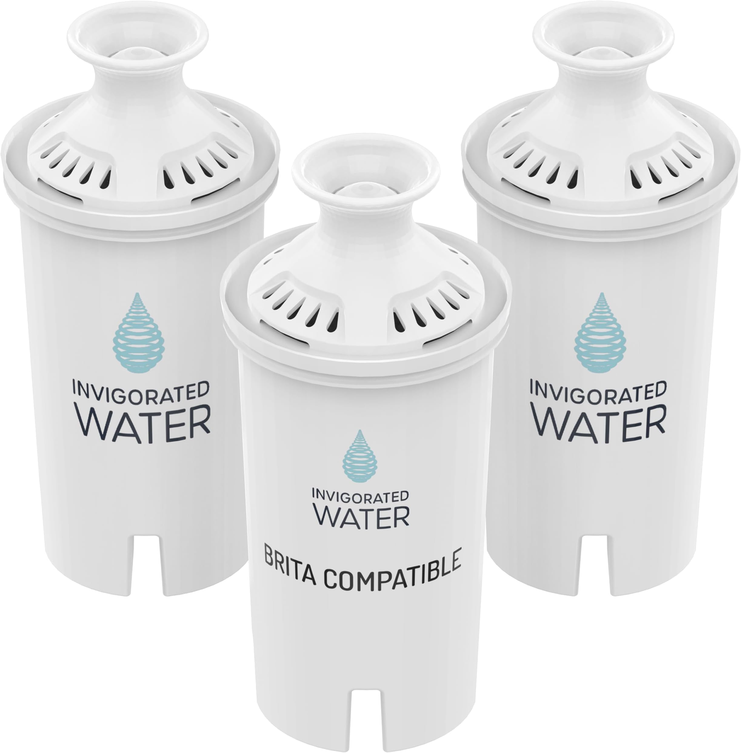 Invigorated Living Brita Filter Replacement, Pack of 3, Alkaline Water Filters for Brita Pitchers, BPA-Free, Removes Copper, Chlorine, Heavy Metals, 40-Gallon/Filter Long Life