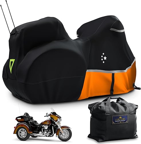 Vista 16 de Funda para motocicleta 420D resistente para todas las estaciones, universal, impermeable, protección al aire libre, 96 pulgadas, XXL, color negro