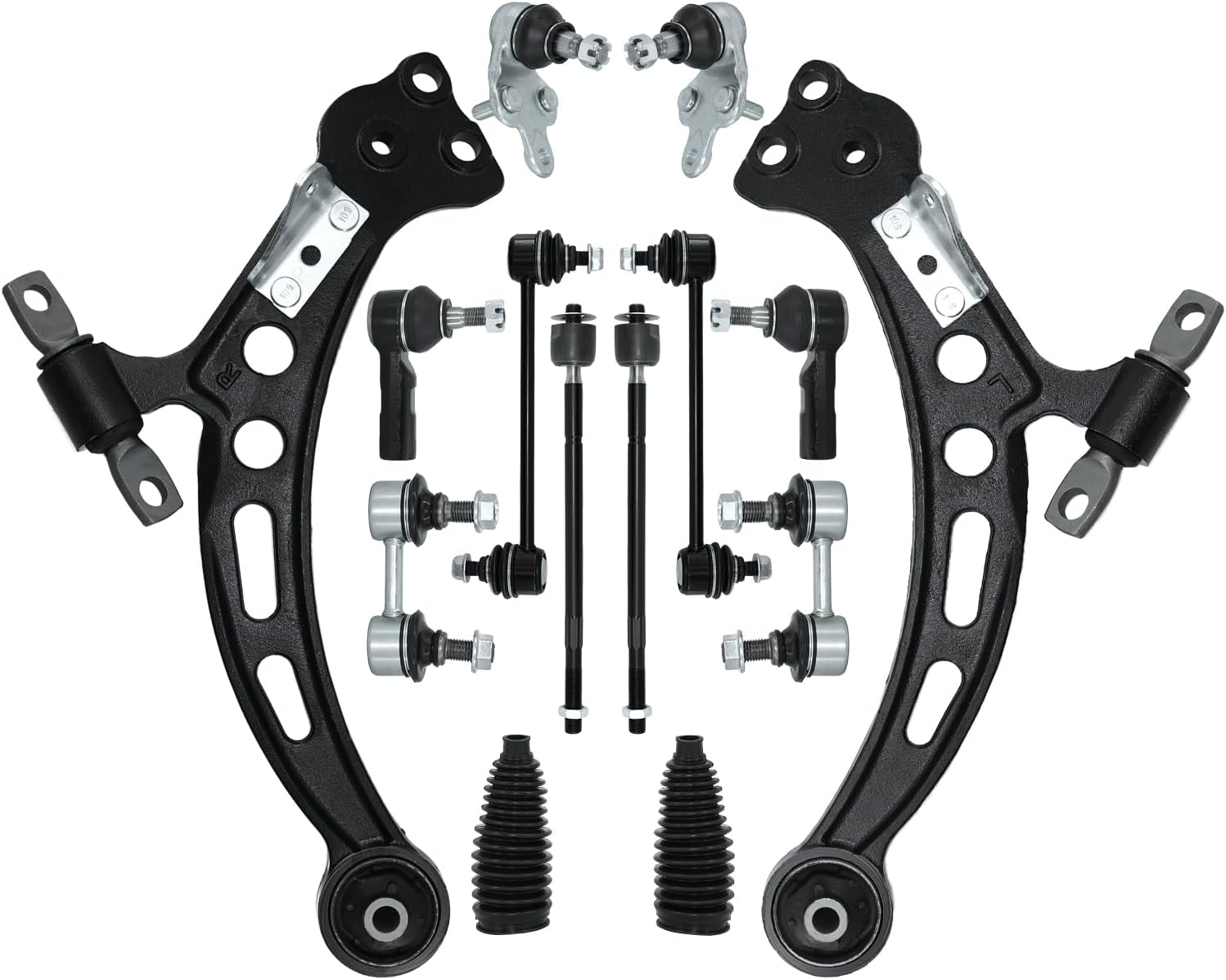 HAWK BROTHER Front Lower Control Arm Suspension Kit with Ball Joints and Tie Rods for Toyota Camry / Lexus ES300 / Avalon (1992-1996)