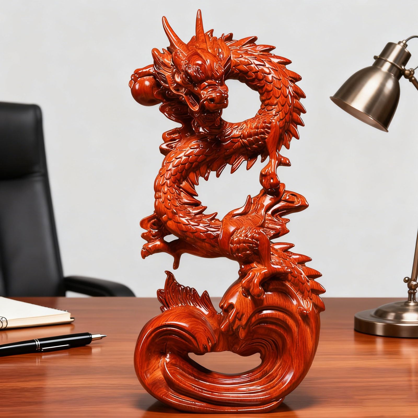 Feng Shui Drachenstatue, rot, 38,1 cm