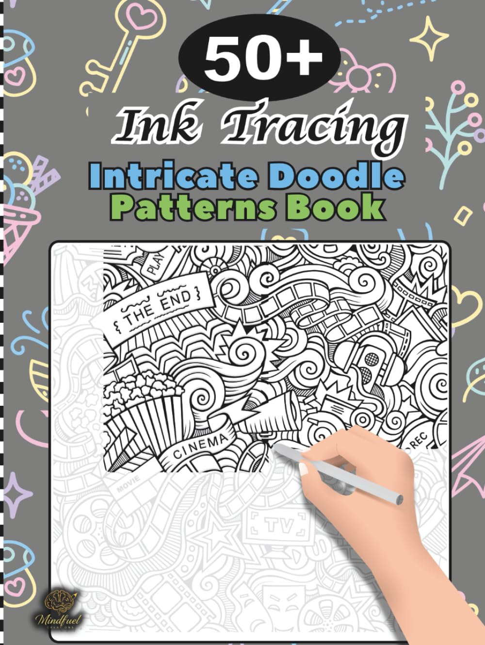 Ink Tracing Doodle Book for Adults: 50+ Intricate Doodle Patterns to Trace Mindfully, Relax Your Mind, and Release Stress (Tracing books)