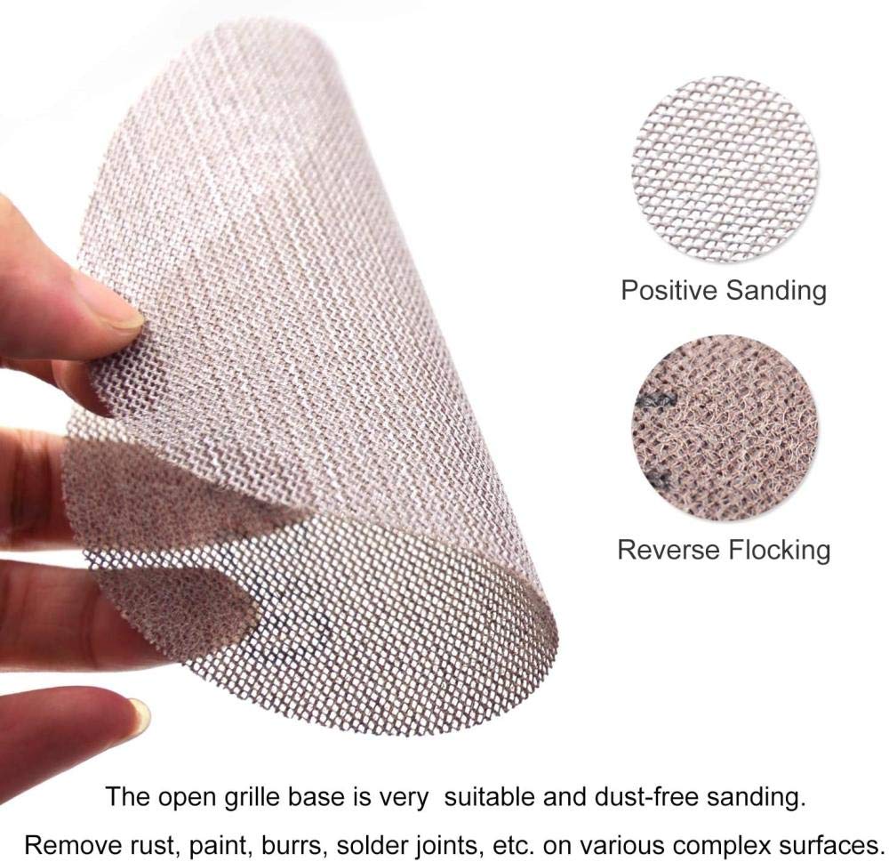 25pcs 5inch 125mm Mesh Sanding Discs Hook & Loop Abrasive Dust Free Disc Anti-Blocking Sharp Grinding Sandpaper for Car Wood,240#