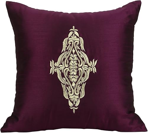 Miniatura 9 de The White Petals Funda de cojín amarillo mostaza (damasco bordado en oro, 16 x 16 pulgadas, paquete de 1)