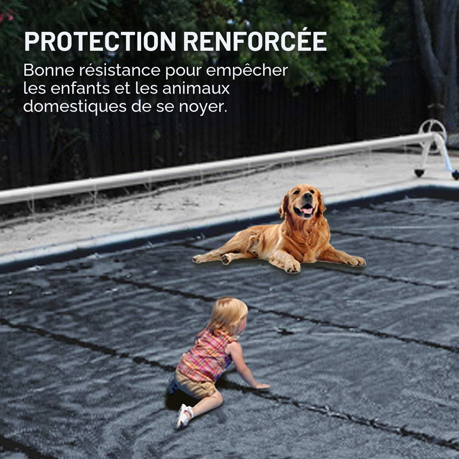 VEVOR Bâche à Bulle Piscine Hivernage, Anthracite en PVC 650-680 g/m² Couverture Solaire Piscine Rectangulaire, 4 x 7 m Maille Serrée pour Piscines dans la Maison, Le Jardin, l'Hôtel, l'Ingénierie