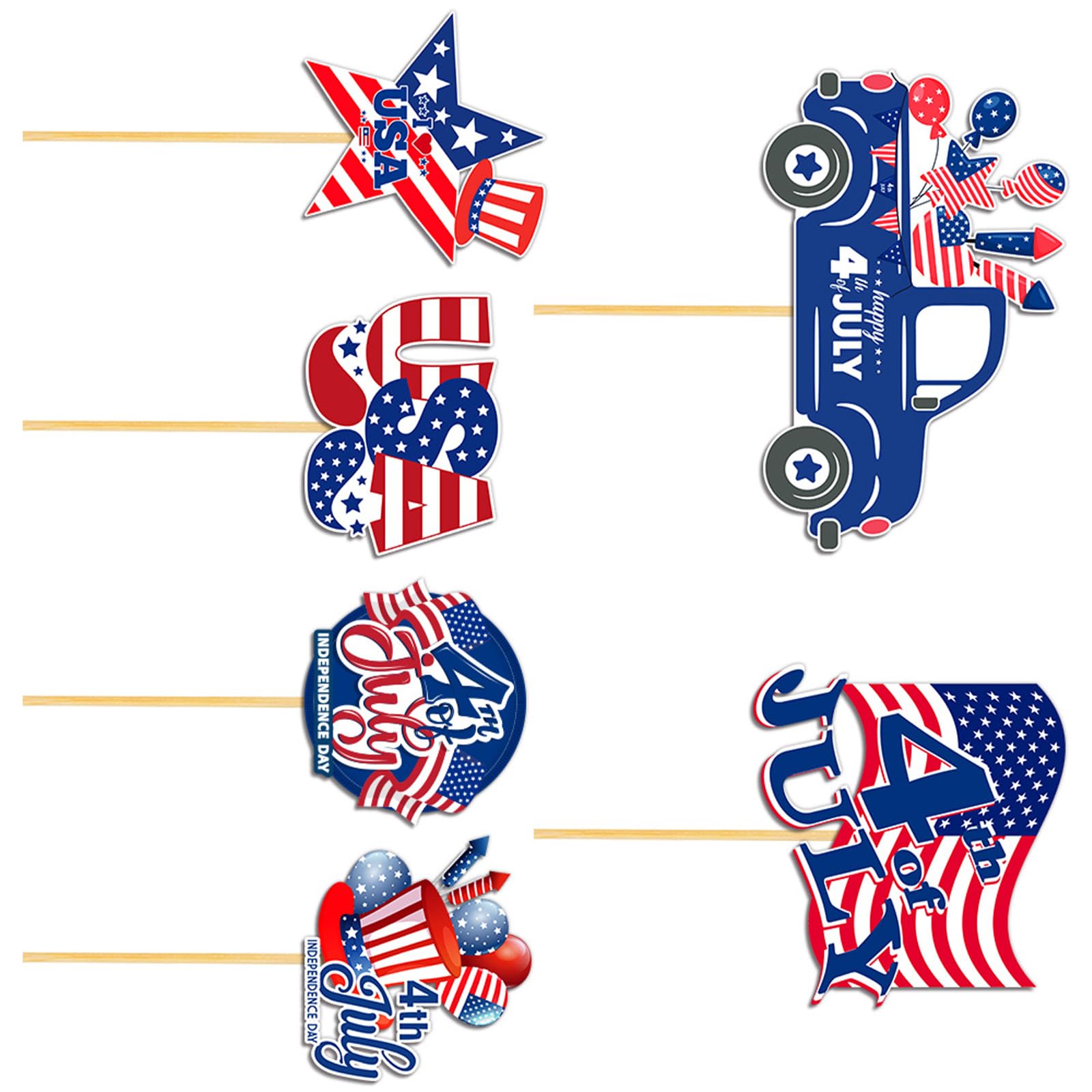 Buxuaaaa 6pcs Patriotic Decorative Paper Flags for Independence Day Perfect for Parties Barbecues and Storefronts Displays Sturdy Paper Flags