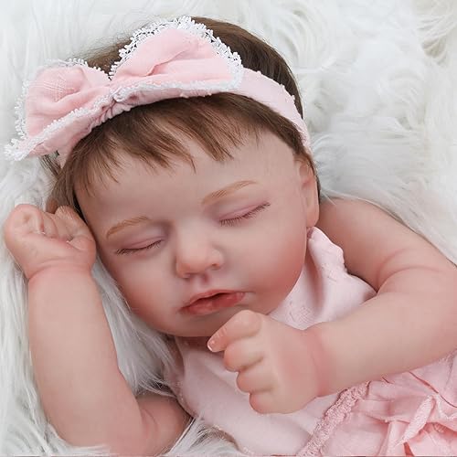 Miniatura 7 de KSBD Muñecas Reborn Baby Girl  Muñeca de bebé recién nacida realista de 20 pulgadas, cuerpo de tela hecha a mano, muñeca Reborn con peso suave,