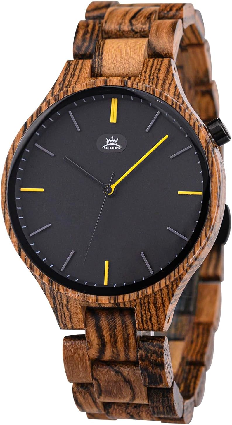 Mens Lightweight Bamboo Quartz Wooden Wrist Watch Luxury Anniversary Fathers Day Gift