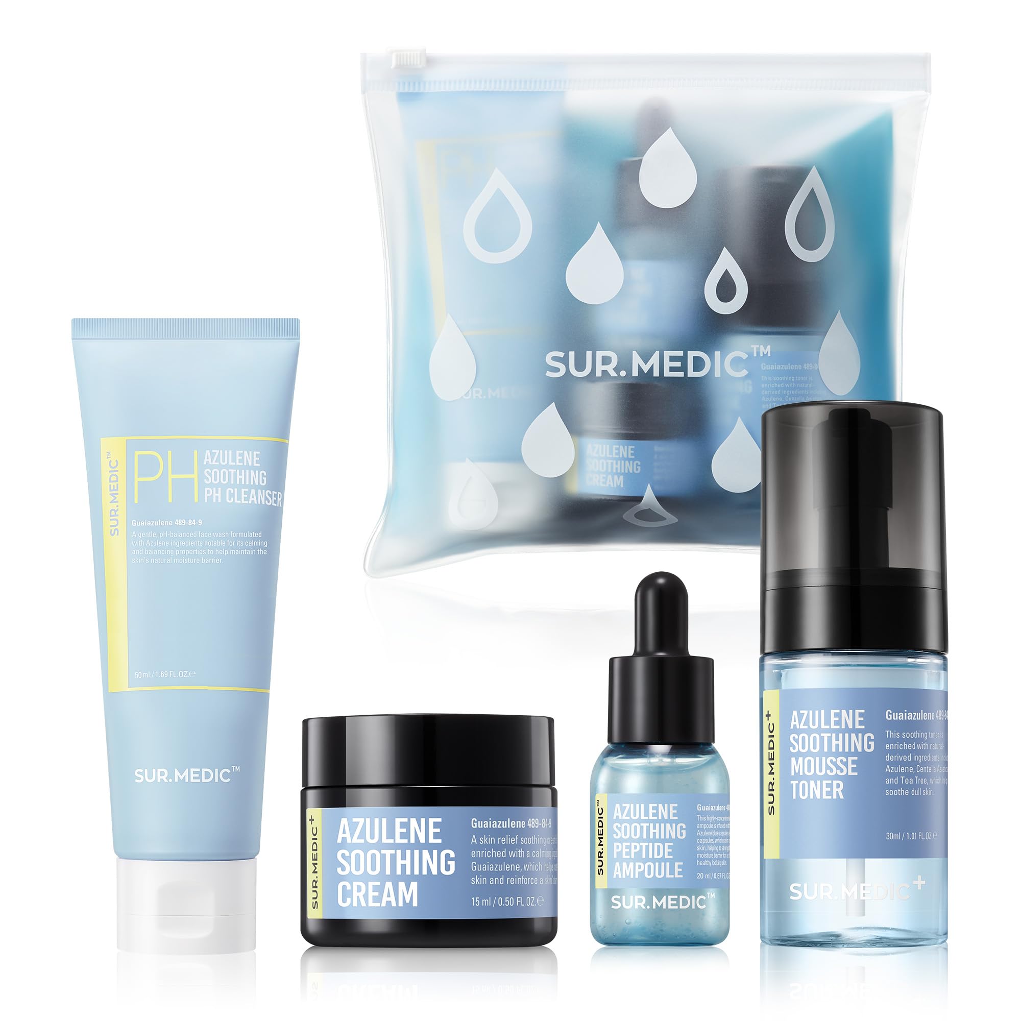 Amazon.com: SURMEDIC AZULENE Soothing Trial Kit, Korean Skincare