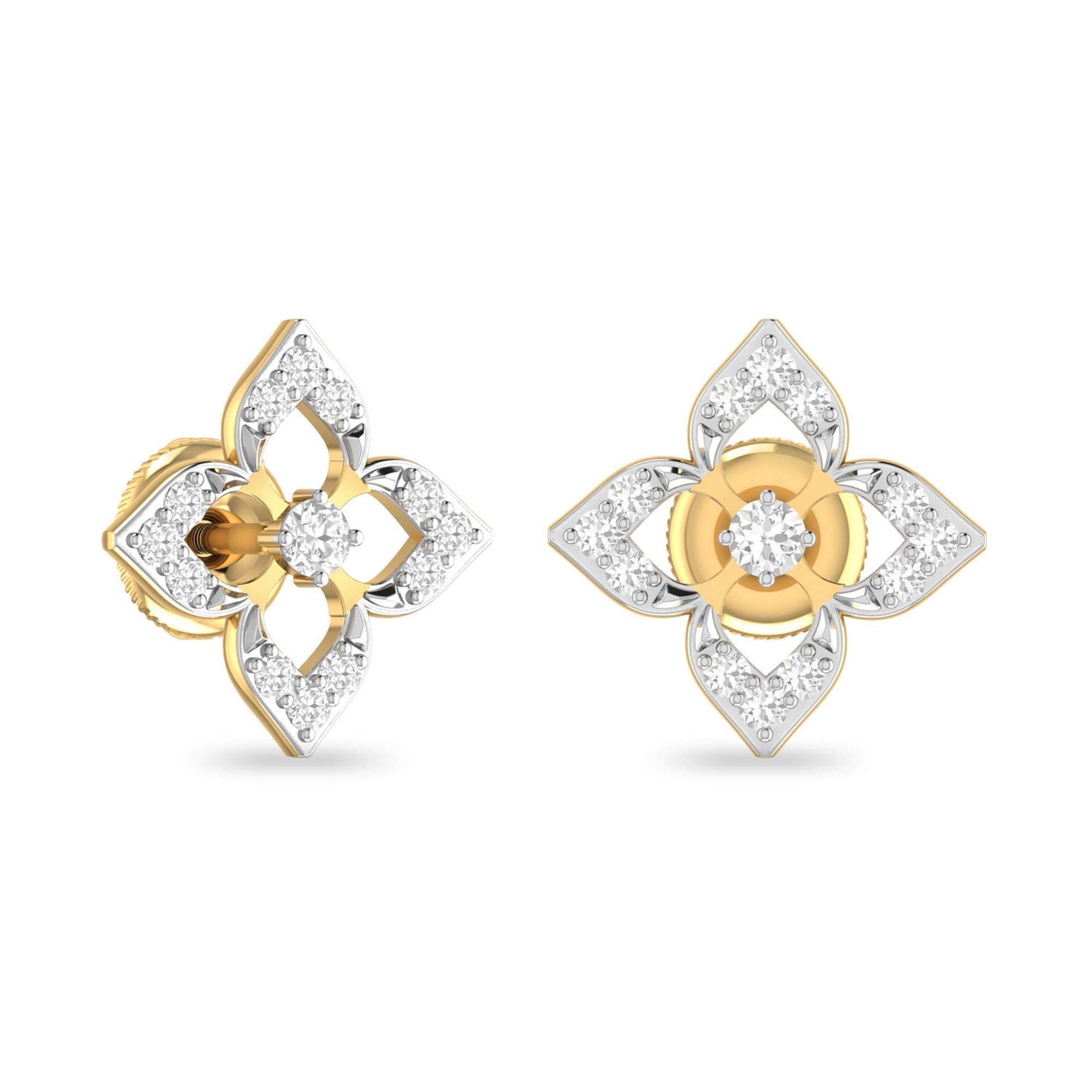 pc jeweller Yellow Gold and Solitaire Stud Earrings for Women-picture-46