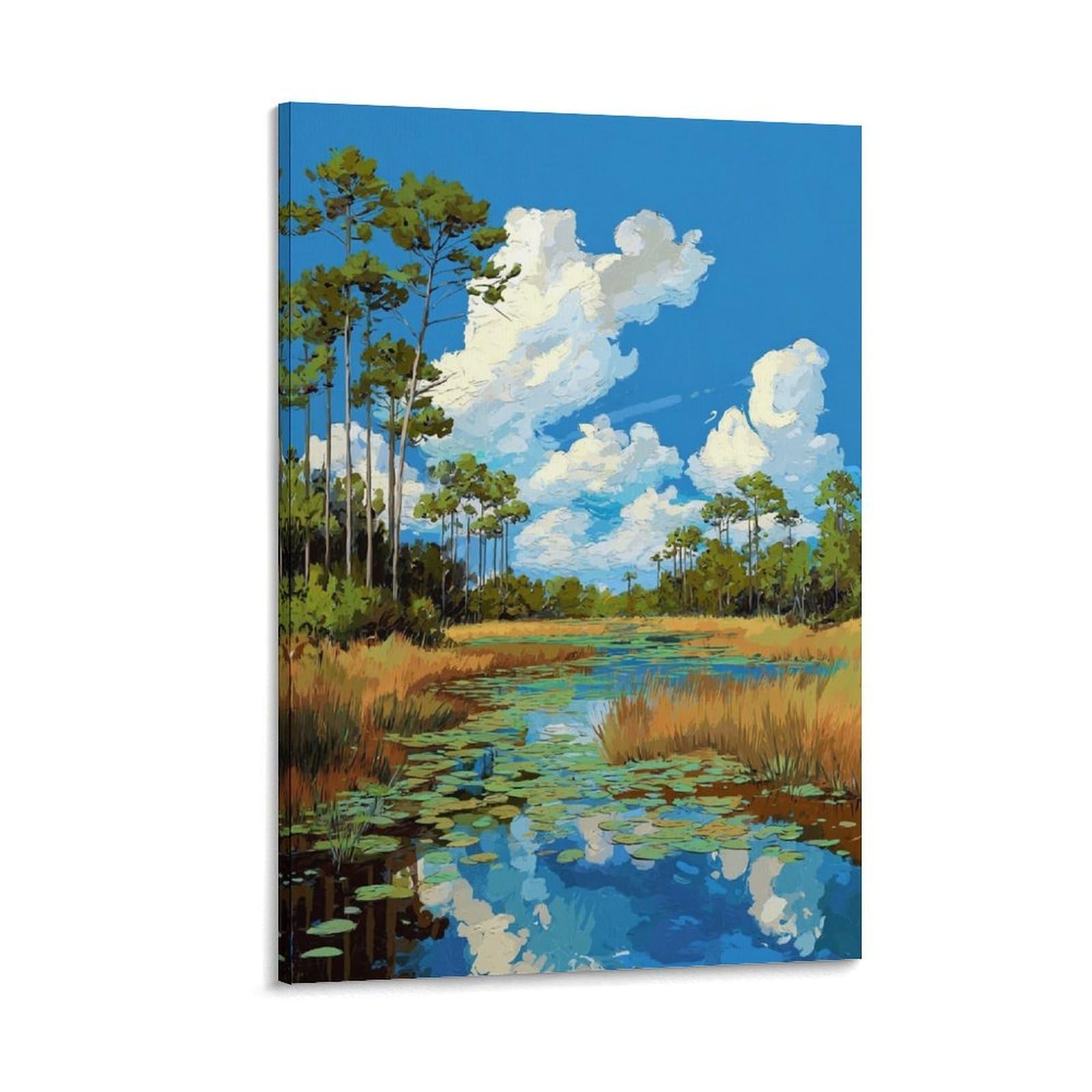 ZBBGGOZ John Pennekamp State Park Posters 24x36inch(60x90cm) Vintage Watercolor Canvas Art