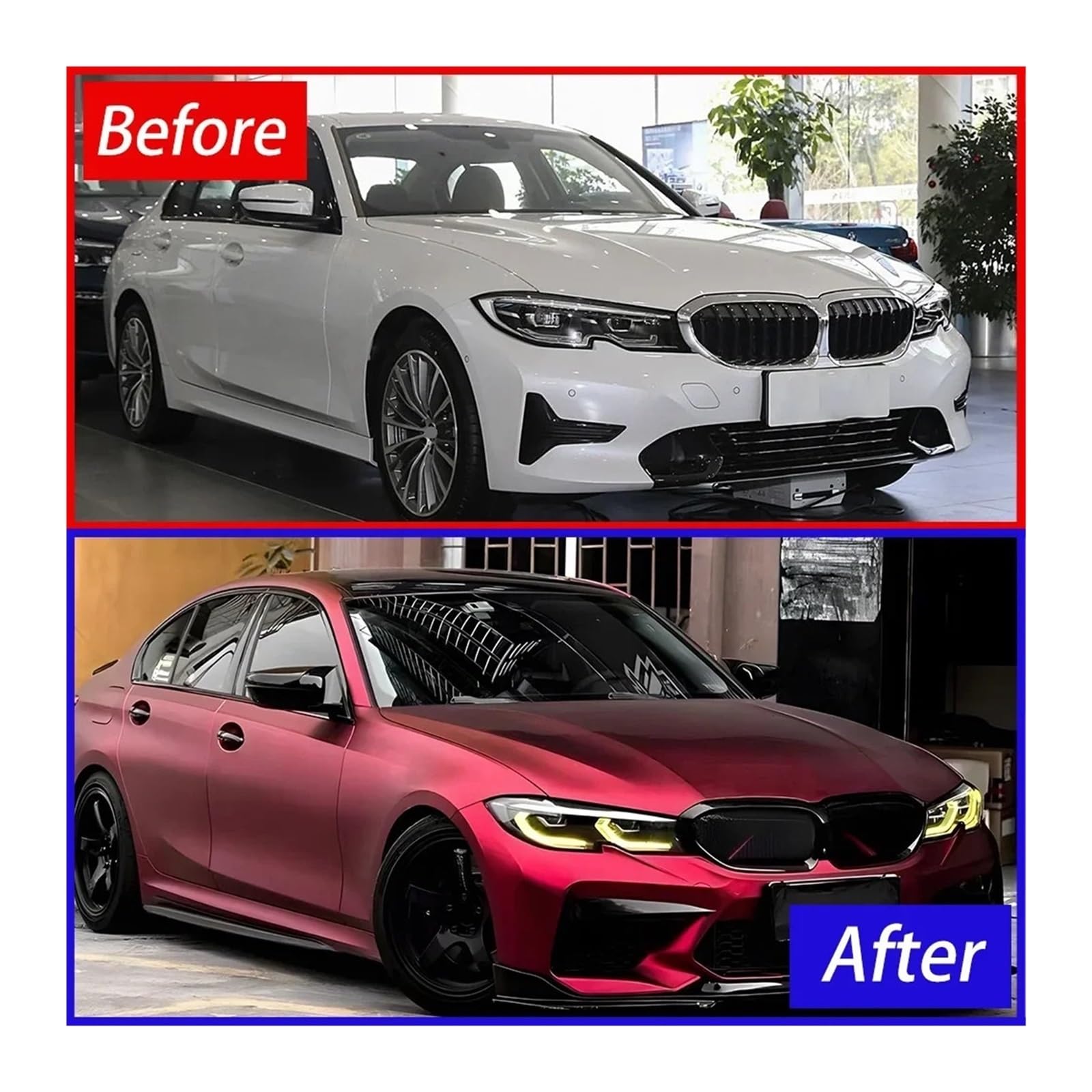 Fari Anteriori per BMW Serie 3 G20 G28 320I 325I 330I 2019-2022, aggiornamento con Lente proiettore DRL Gialla, Accessori per Auto.