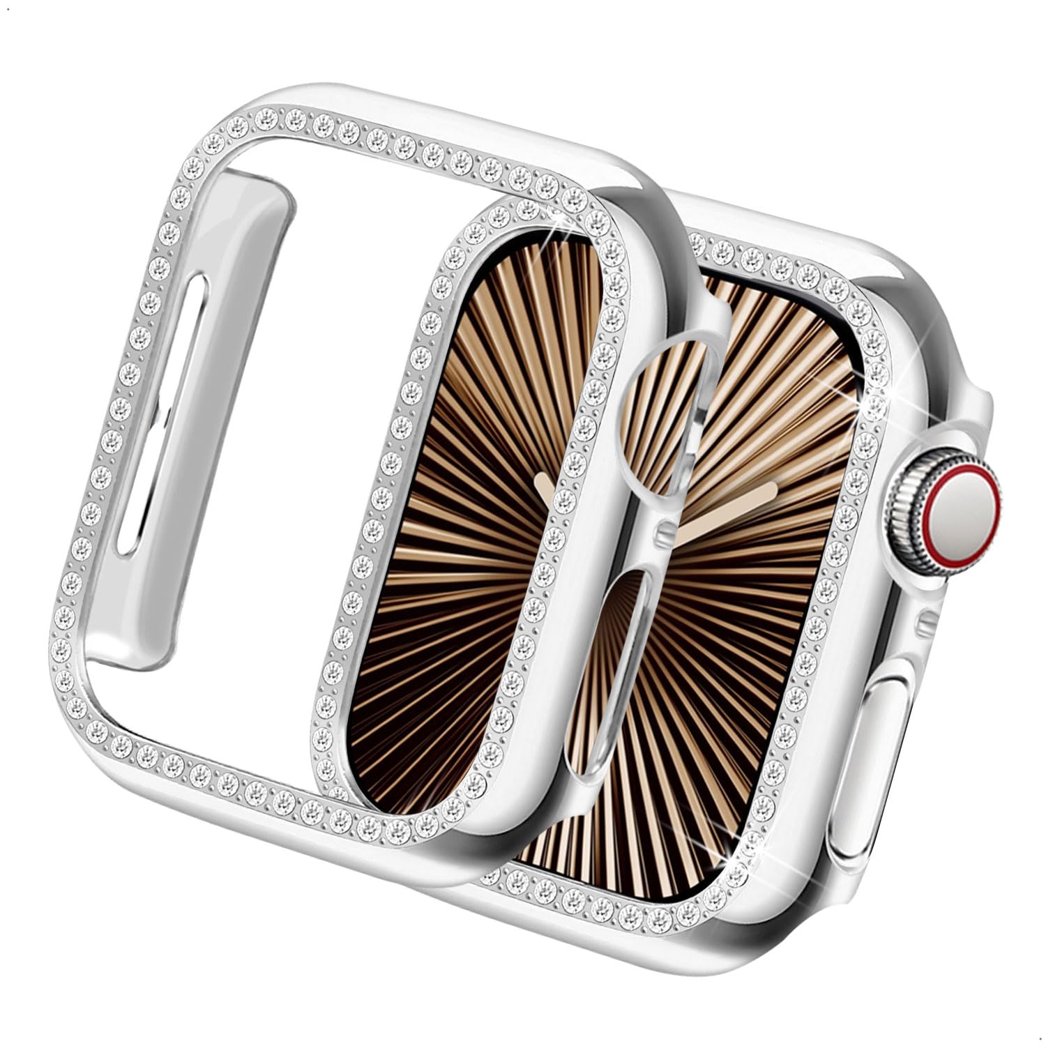 Yolovie Bling Case Compatible with Apple Watch Series 11 Series 10 42mm, Crystal Diamonds Rhinestone Bumper Cover for Women, Hard PC Protective Frame