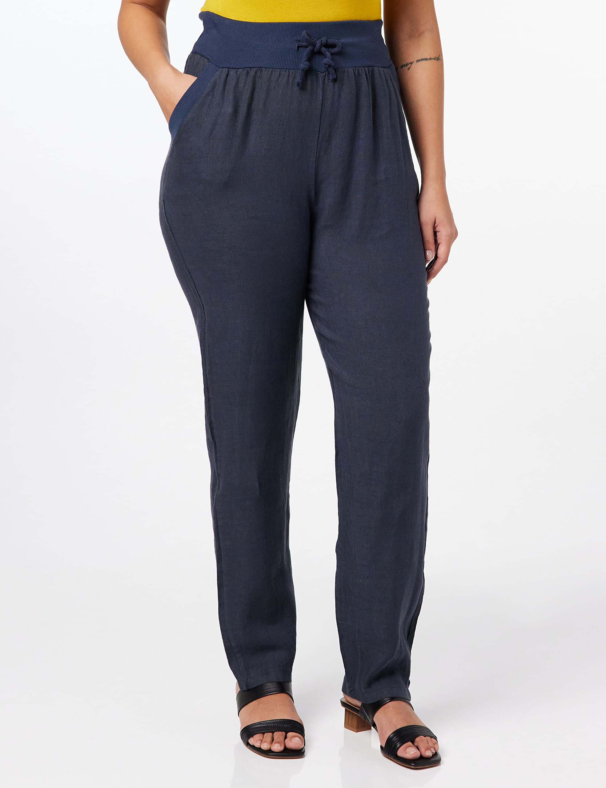 Bonamaison TRLSC100806 Pantalon dcontract, Bleu Marine, 40 Femme
