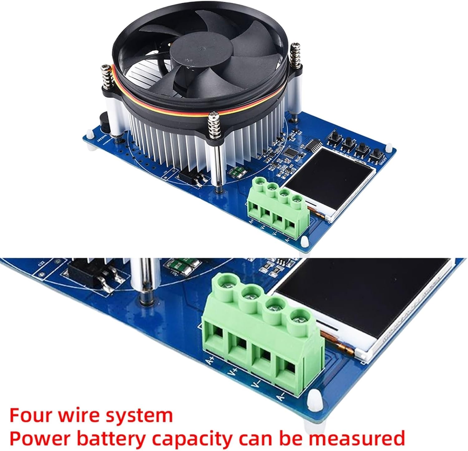 150W 4-Wires Battery Capacity Tester 1.77 Inch TFT Color Screen CNC Type Electronic Load Power Discharge Tester
