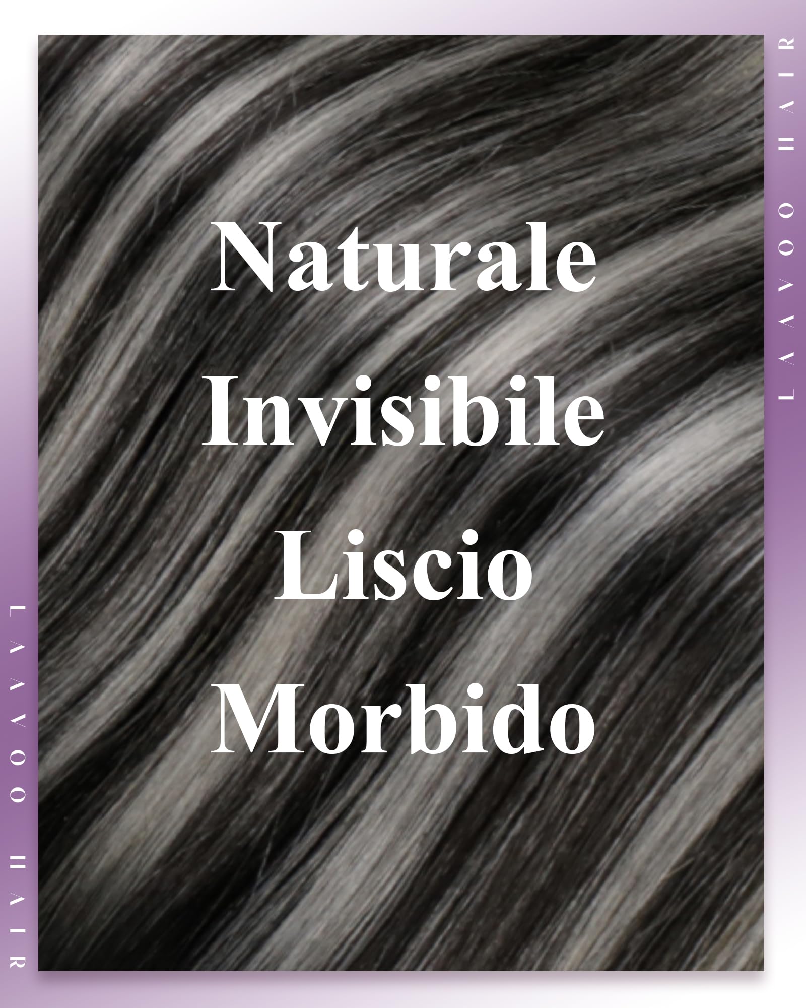 LaaVoo Micro Beads Hair Extensions Remy Cabello Humano Balayage Negro Silver 55cm 50g