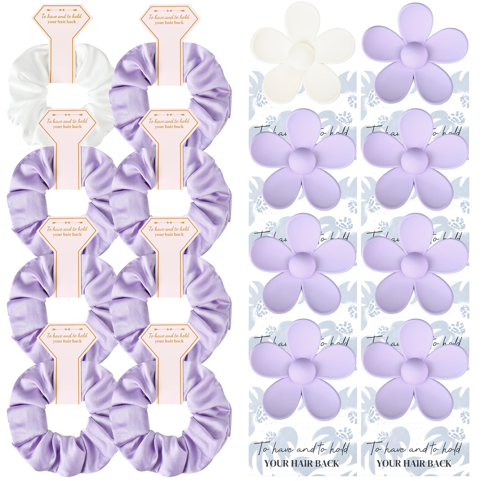 DEEKA 16 Pcs Bridesmaid Proposal Gifts Set Flower Hair Claw Clips with Floral Card & Satin Scrunchies Proposal Box Bridal Party Gift Bridesmaids