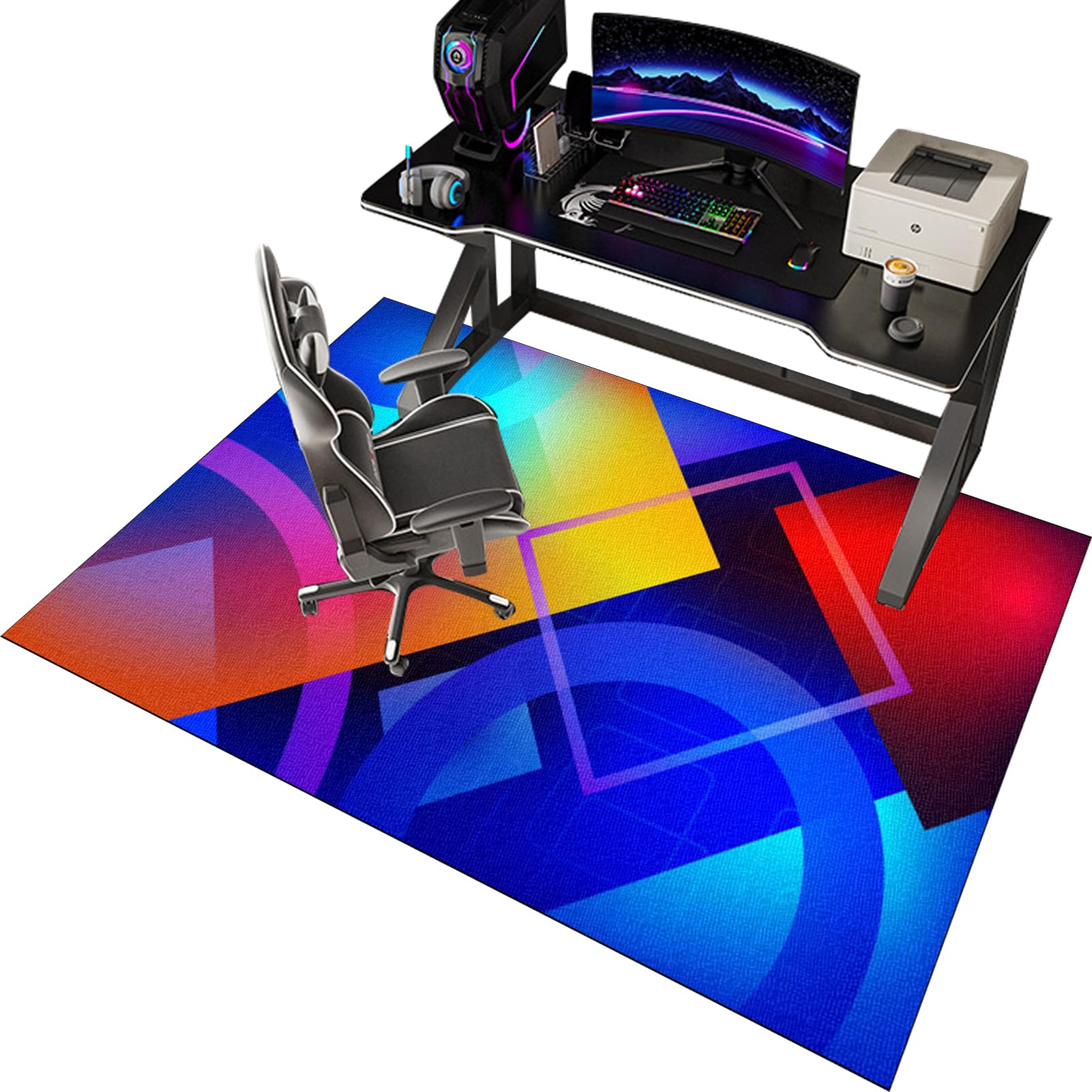 CCTSA Office Chair Mat for Carpet and Hardwood Floor, Carpet Protector Chair Mat for Office Chair, Gaming Chair Mat, Floor Mat Anti Slip for Home Office Gaming Room, Gaming Rug 70 x 100 cm