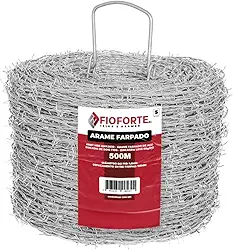 Arame Farpado Galvanizado 500 Metros 350 KGF 1,6mm Farpas 12,5cm Cercamento Rural FioForte.