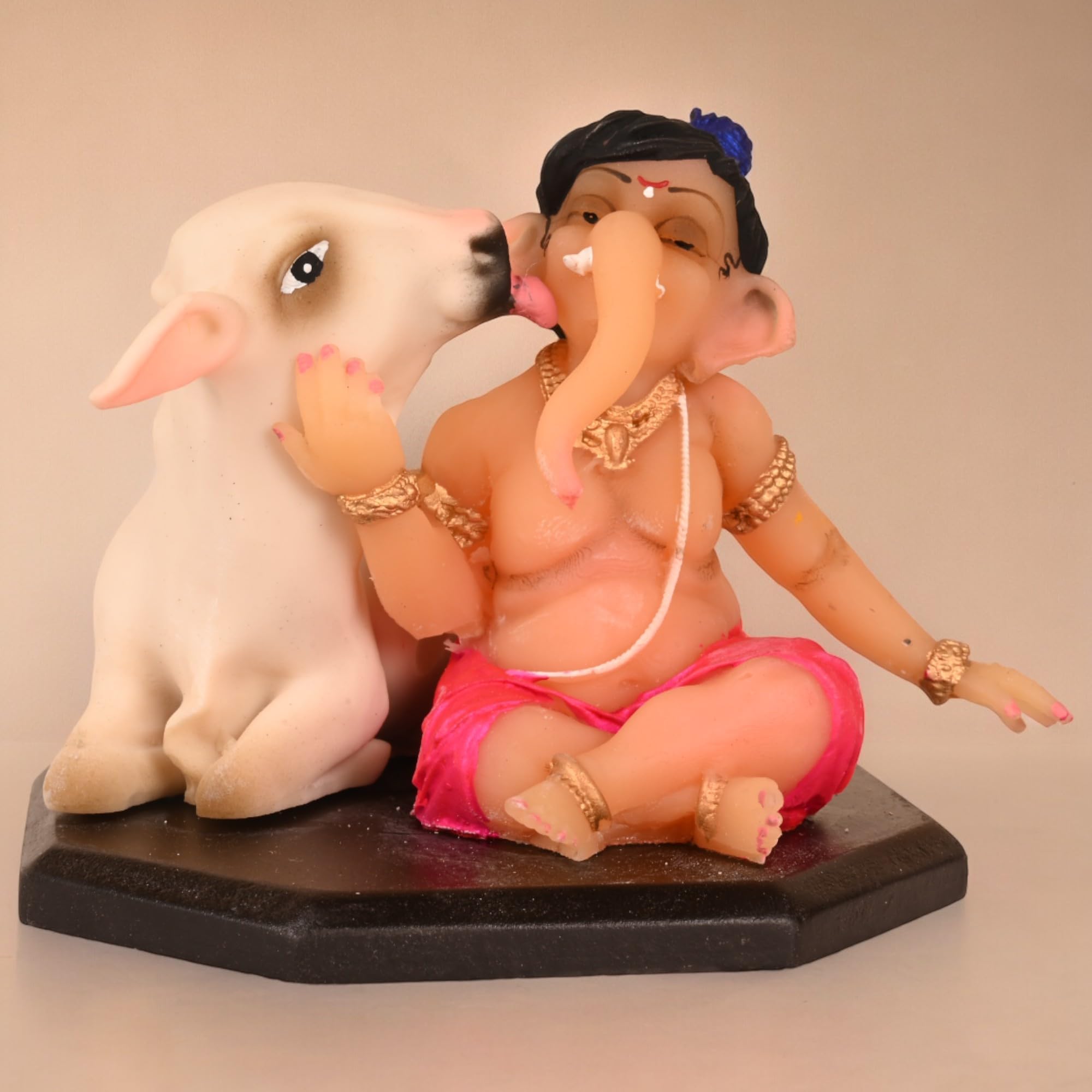 KariGhar, GAI Ganpati Idol Perfect for Study Table,Car Dashboard and House Warming Multicolor