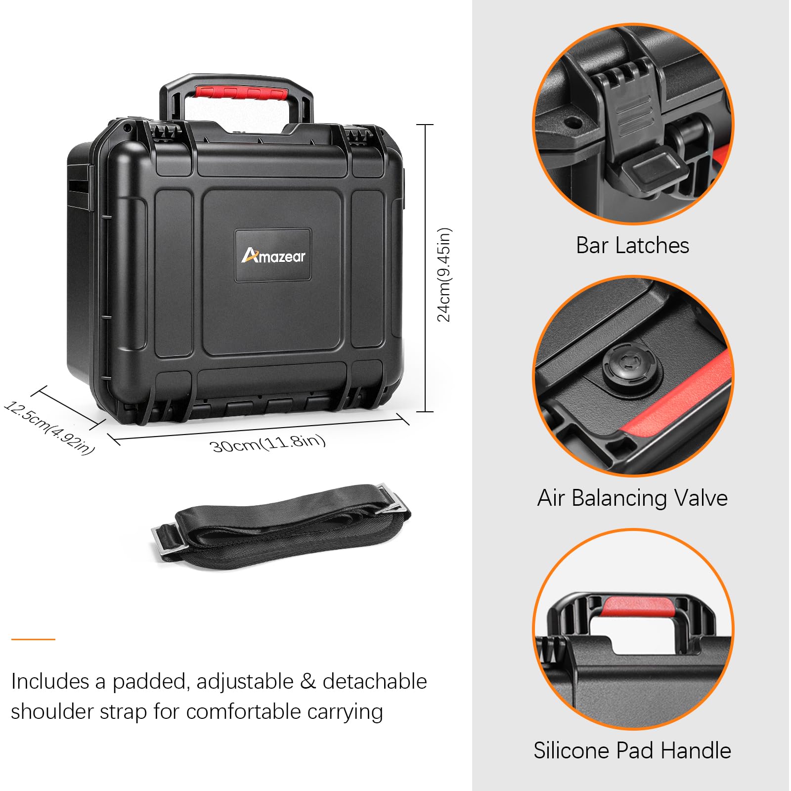 AMAZEAR wasserdichte Koffer für DJI Osmo Action 6 Zubehör und Kamera, Hartschalen Tragetasche, Schutzhülle im Hartschalen-Design, speziell entwickelt für das Osmo Action 6 Pro Diving Combo Kit.