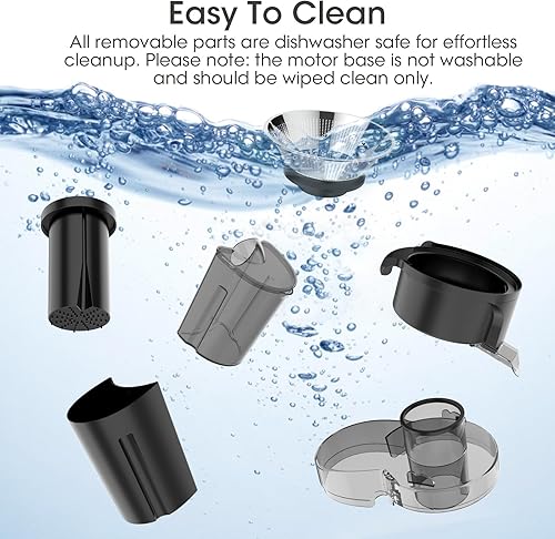 Miniatura 5 de Máquina exprimidora, extractor centrífugo de jugo de 600 W con canal de alimentación de 3 pulgadas de ancho, sin BPA, fácil de limpiar, acero