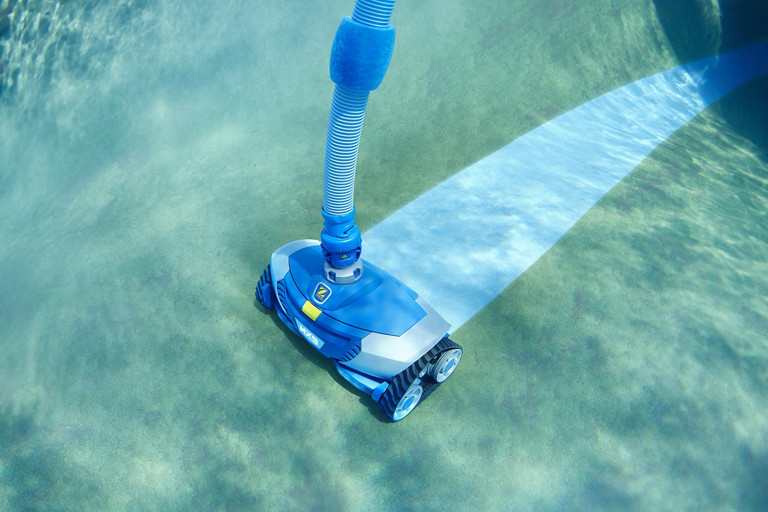 Zodiac MX9 - Limpiafondos Automático Hidráulico para Piscinas hasta 12x6m, Enterradas o Elevadas de Paredes Rígidas, Cepillado Ciclónico, Sistema de Tracción por Correas, Limpia Fondo y Paredes