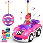 Elovien Voiture de télécommande pour enfants, RC Jouets de voiture pour 2 3 4 5 Garçons de l'année, voiture de police radio avec lumières & Musique, Les enfants pour les garçons filles 2-3 3-5 (Blue)