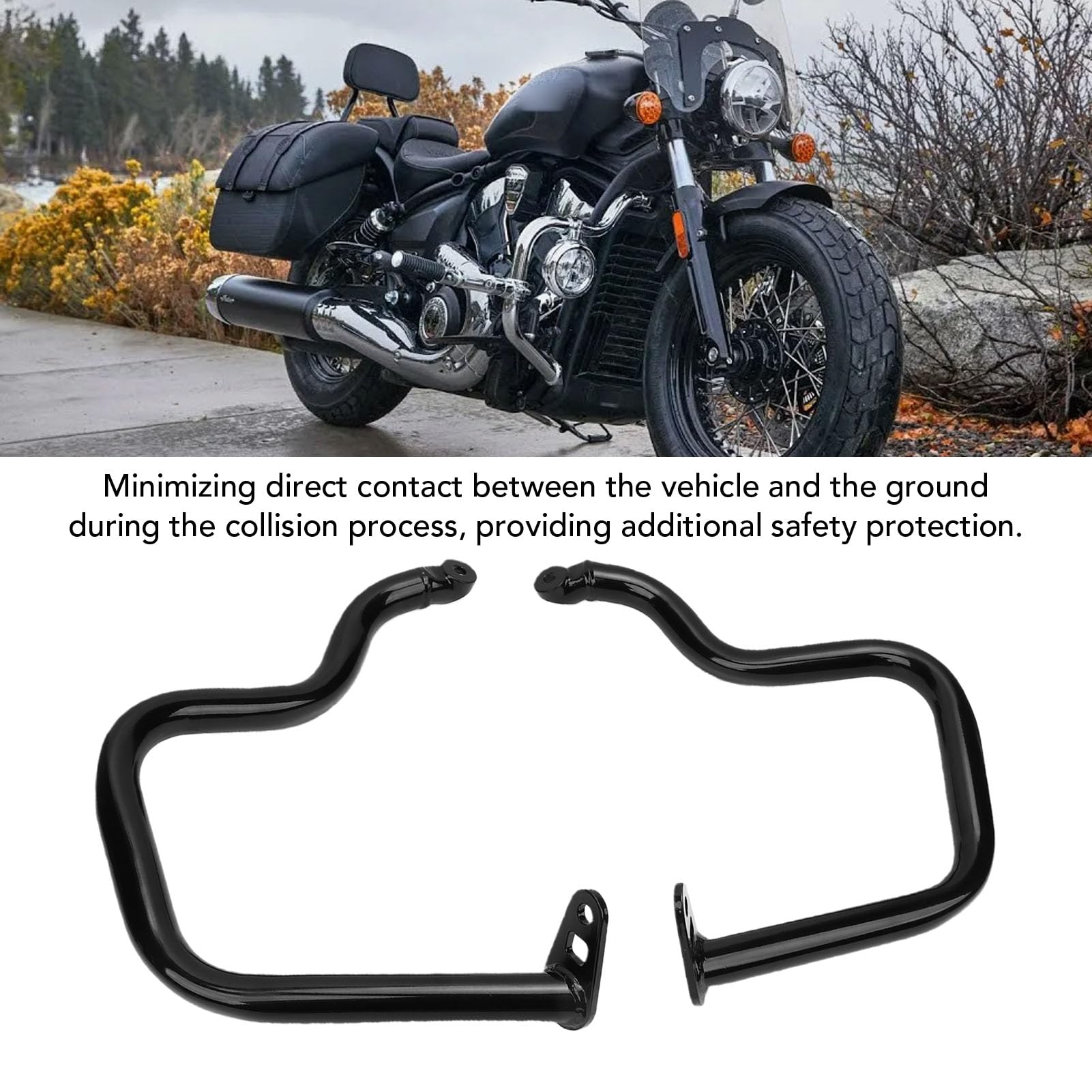 Aramox Barra di Protezione Autostradale per Protezione Motore Moto, Kit Barra di Metallo per Motore Inclusa 10 Accessori di Ricambio per Indian Super Scout 2025