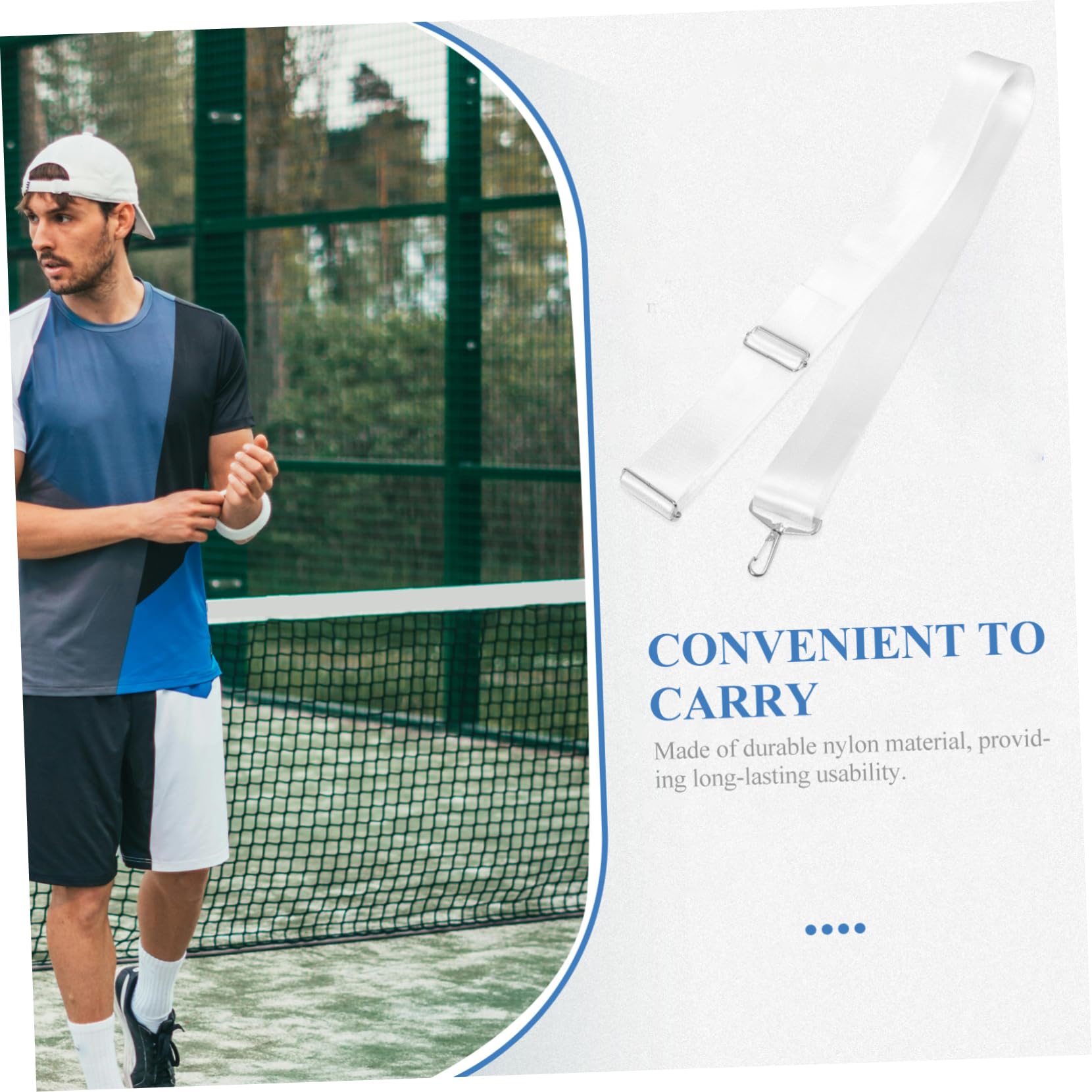 BESTonZON höhenverstellbare Tennisnetzseile Netz zentriert Nylonseil Tennis-Mittelnetzgurt Sport-Tennisnetz-Zentriergurt Höhe Tennisnetzseile tragbares Tennisnetzseil Weiß