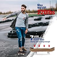 Vista 57 de BELEEV Patinetas para principiantes, 31 x 8 pulgadas, patineta completa para niños, adolescentes y adultos, 7 capas de arce canadiense doble patada