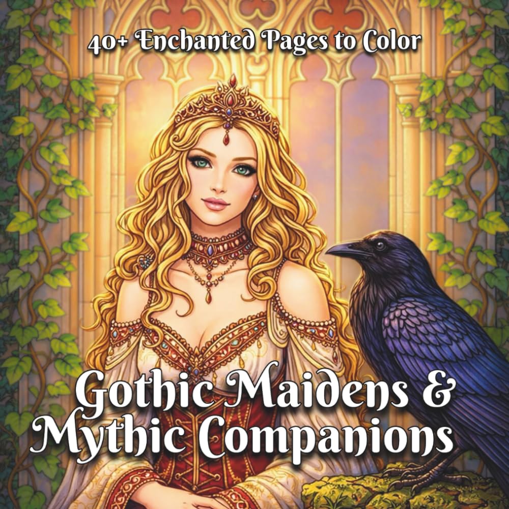 Gothic Maidens & Mythic Companions: A Dark Romantic Coloring Book of Fantasy Women, Quiet Strength, and Enchanted Companions (Enchanted Figures)