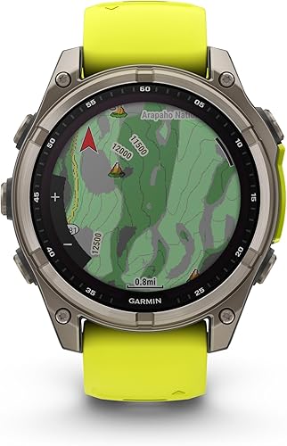 Miniatura 37 de Garmin Fenix 8 Premium Multisport GPS Running Smartwatch, 1.693 in AMOLED, con clasificación de inmersión, linterna incorporada titanio DLC gris