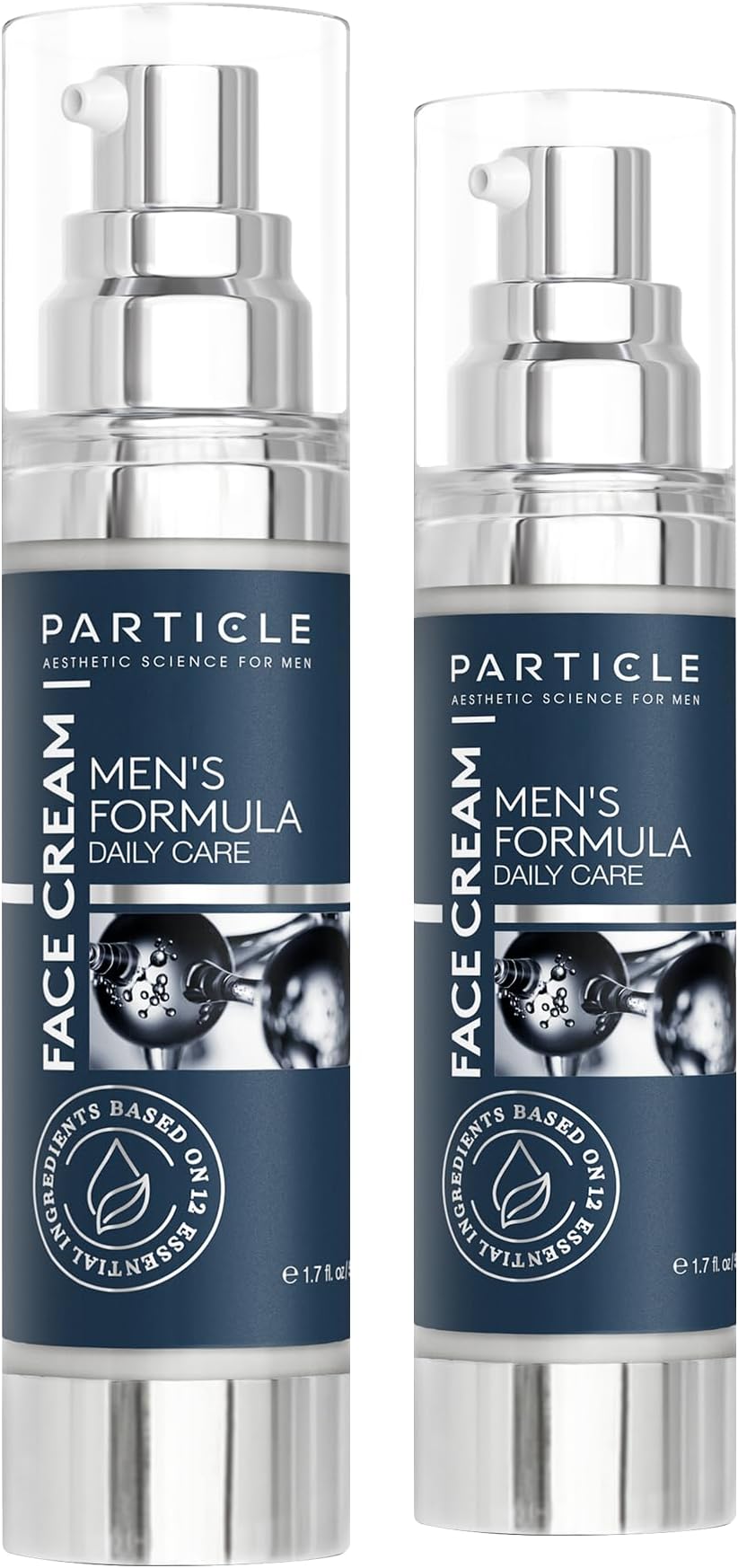 Particle Face Cream for Men 6-in-1 Anti-Aging Moisturizer, Reduces Wrinkles, Dark Spots & Eye Bags (Pack of 2 (3.4 oz.))