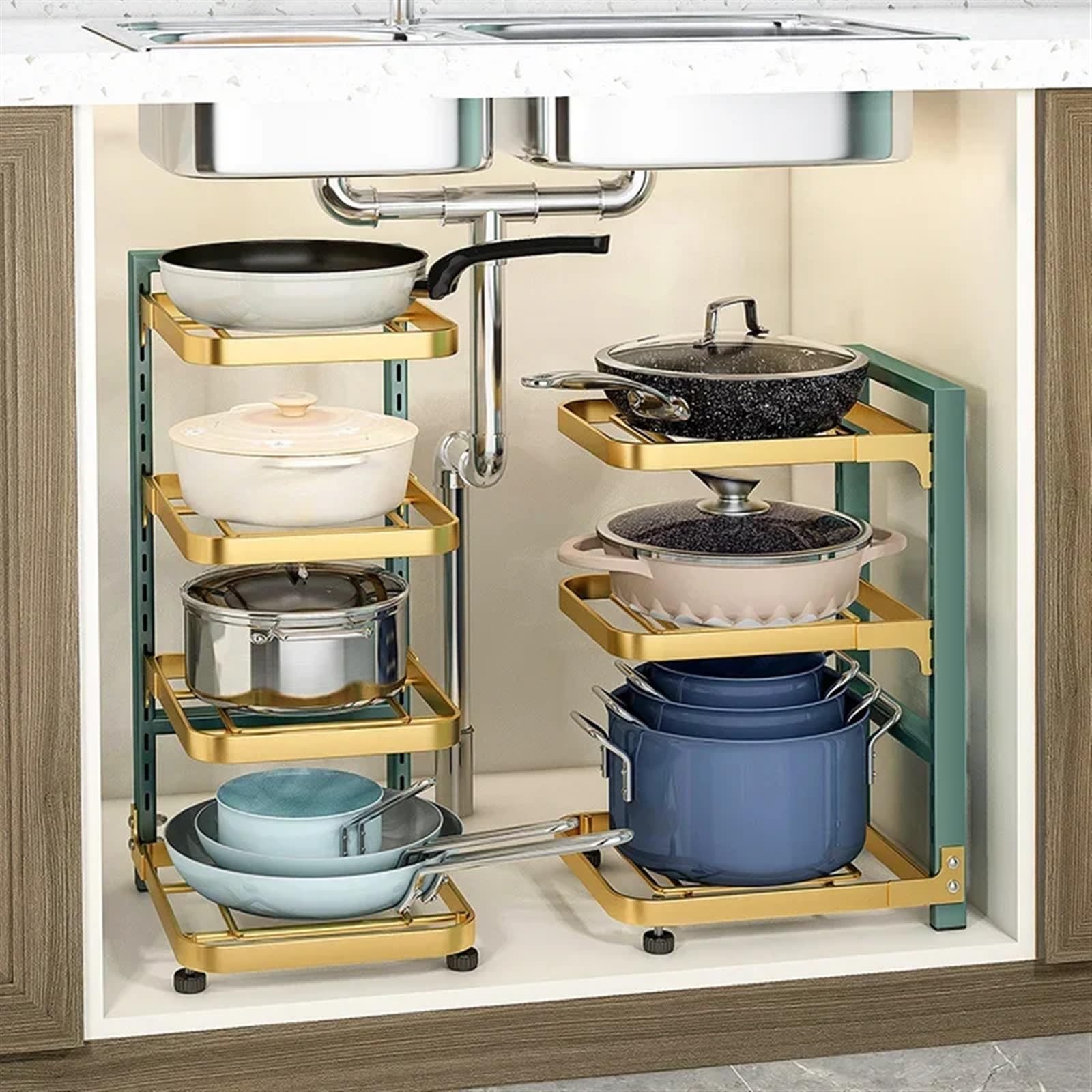 Porta pentole Rastrelliera regolabile da cucina a 2/3/4 livelli