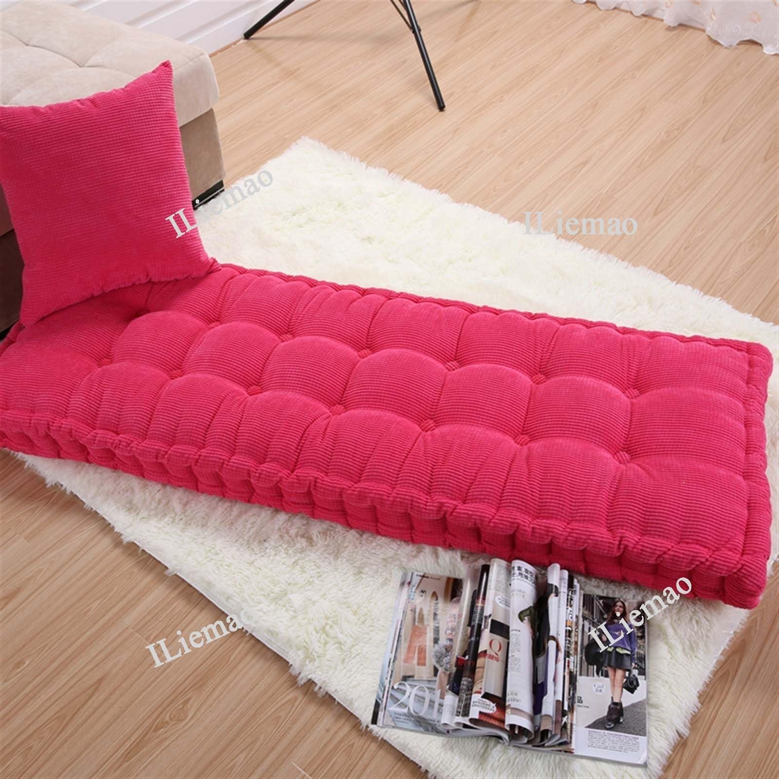 Matelas de Sol capitonné ou Coussin pour Banc de Jardin 1/2/3 Places, Banquette et Chaise Longue Palette, 170 cm, 180 cm, Coussin pour Banc 150 cm Exterieur Interieur sur Mesure(Rose Red 1d,110x55 cm