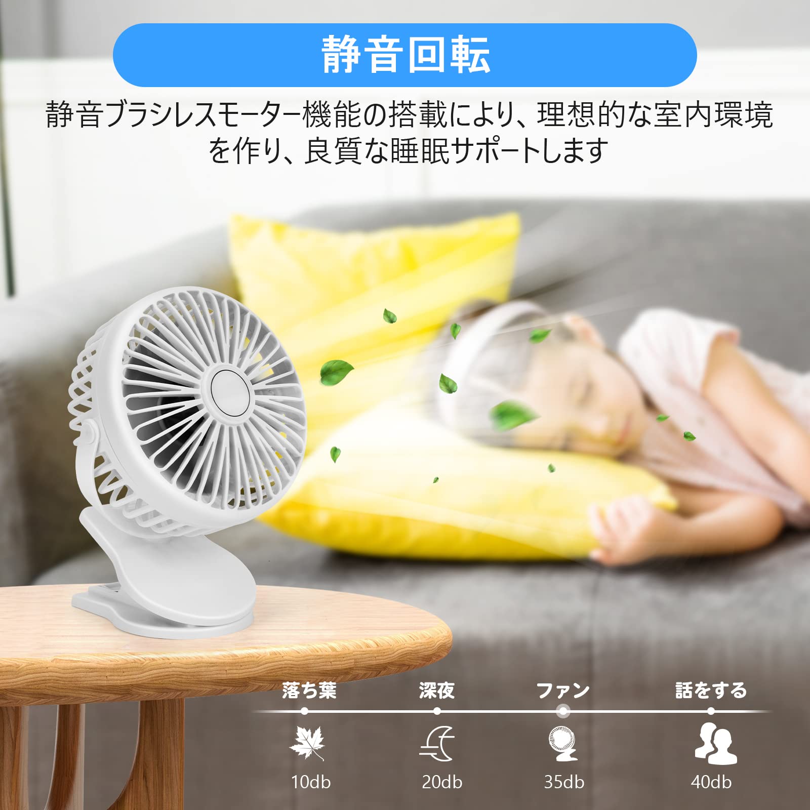 Amazon | 【5000mAh充電池内蔵 】卓上扇風機 冷却ファン パソコン ミニ