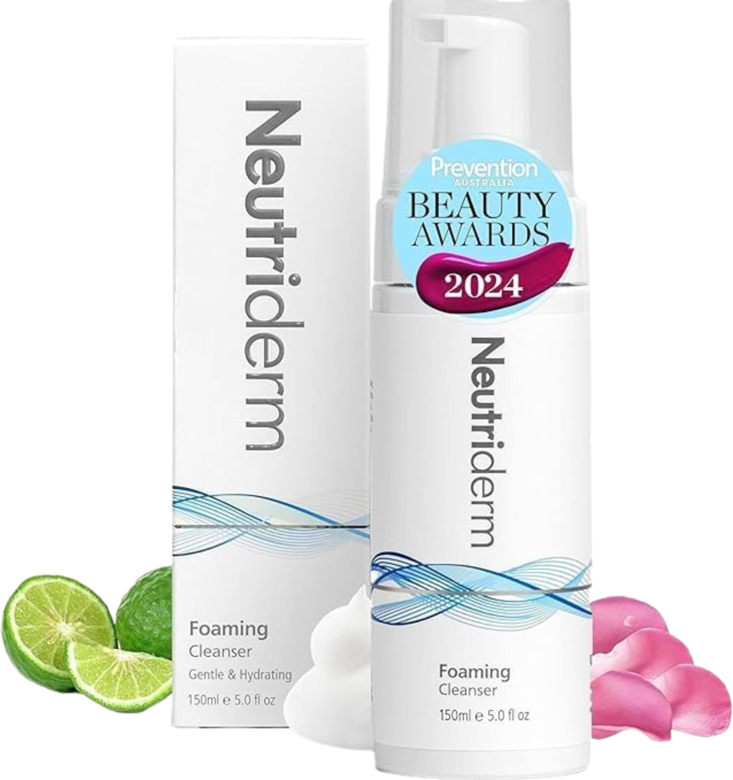 Neutriderm Foaming Cleanser Face Wash For Dry Skin: Ultra Hydrating Facial Cleanser With Niacinamide, Vitamin C, Provitamin B5 Cleansing Foam - Facial Wash Removes Makeup & Impurities - 150 Ml