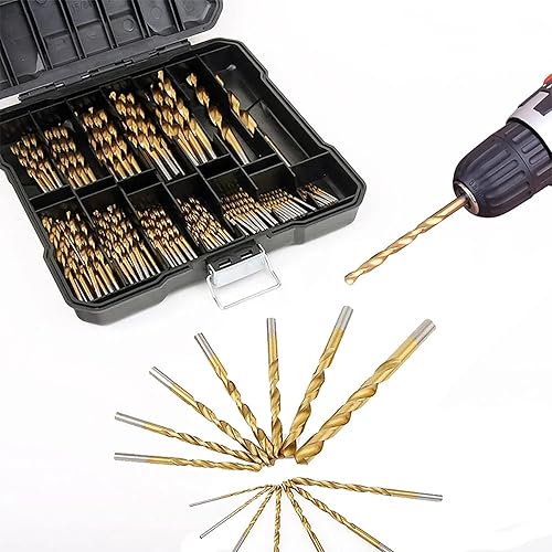 Miniatura 2 de Juego de 99 brocas de titanio, punta de 118 grados, kit de brocas de alta velocidad con estuche de almacenamiento, tamaños de 0.06 a 0.39 pulgadas