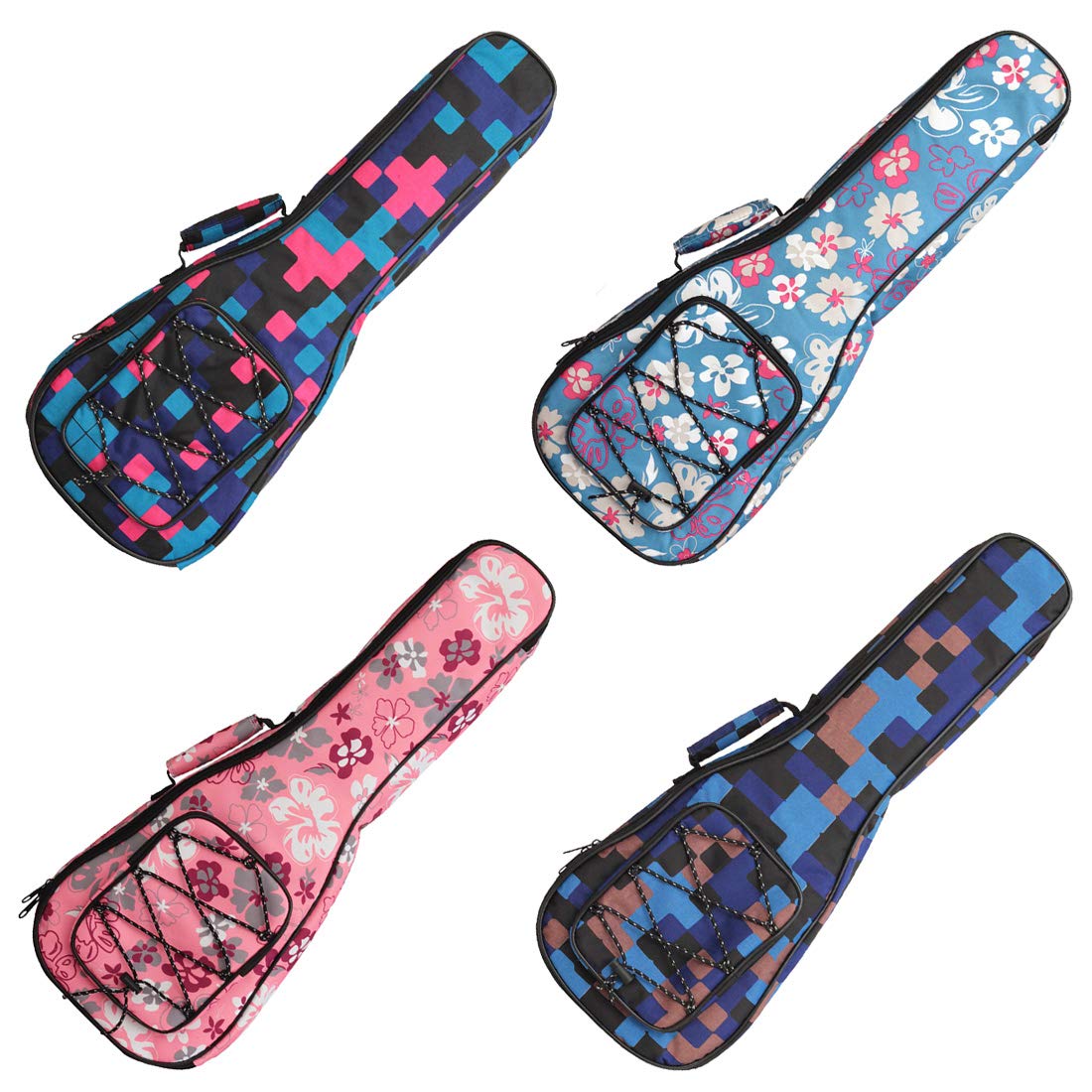 Print Ukulele Case 10mm Sponge Portable Waterproof Ukuleles bag Cover Uke gig bag with Accessory Storage Pocket