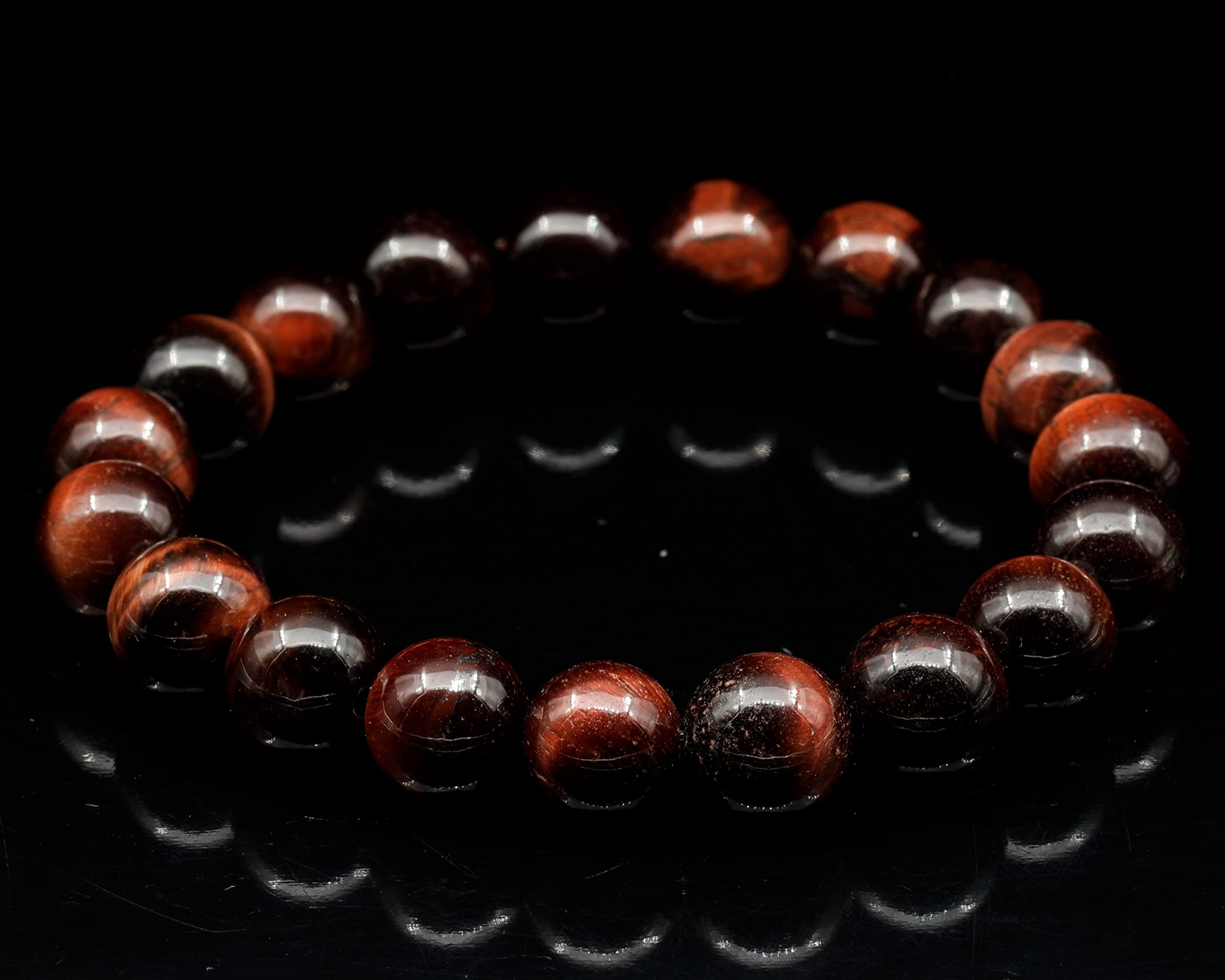 Natürliches rotes Tigerauge Perlen dehnbares Armband, echter roter Kristall, Steinbock, Edelstein elastisch, 8mm Perlen, Modeschmuck, Heilung