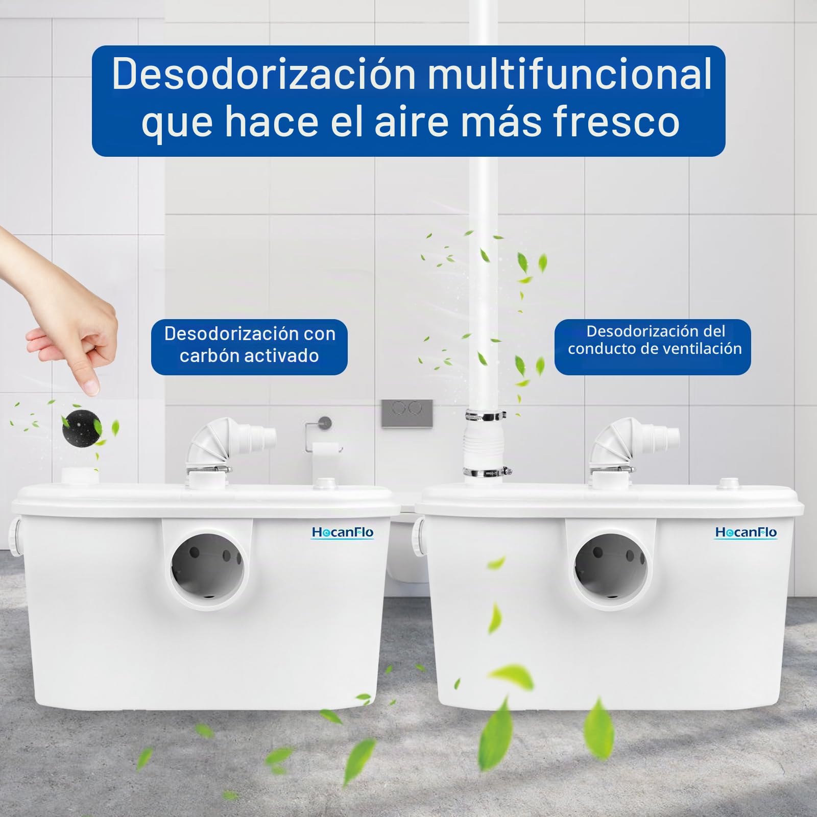 750W Trituradora sanitaria, bomba automática para eliminar las aguas residuales, silenciosa, 4 entradas y 2 desagües de Agua para Inodoro Cocina Ducha